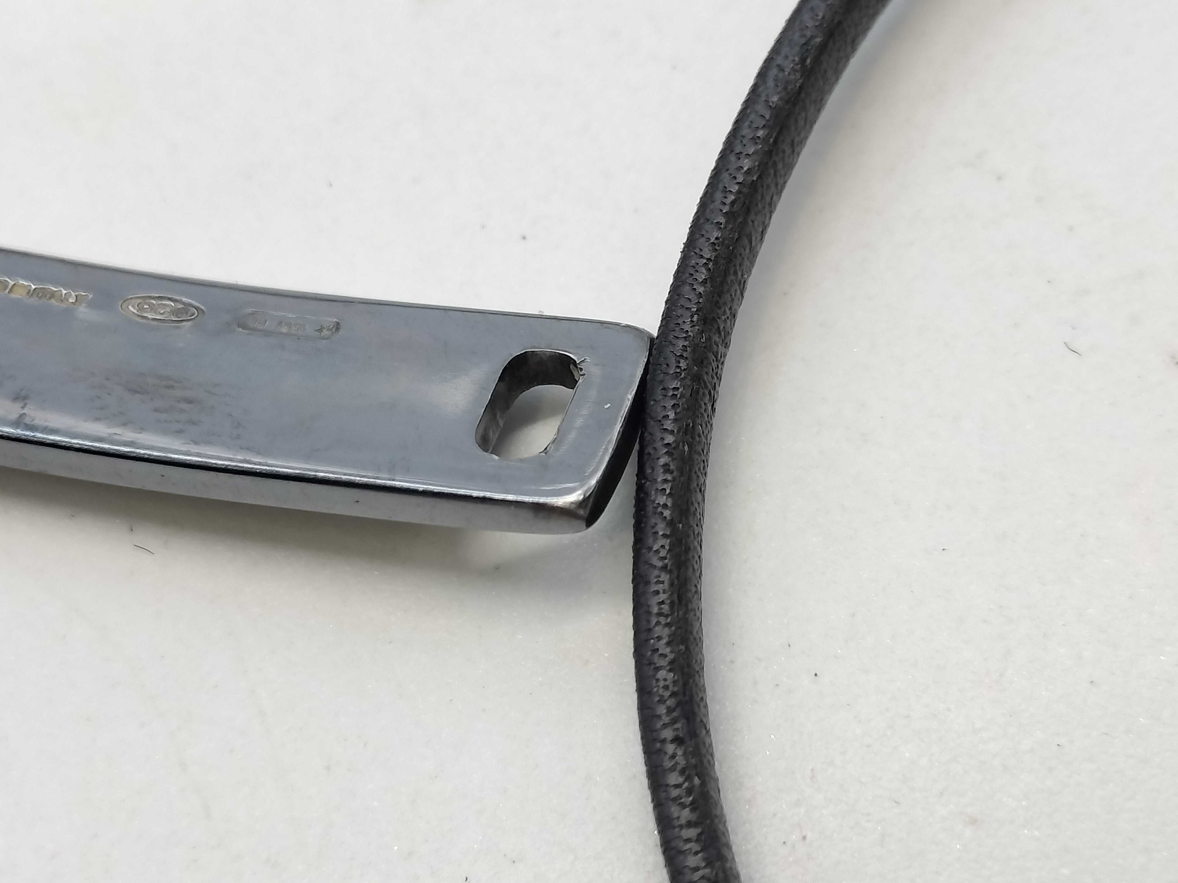 Leather Choker Silver Necklace — view 9