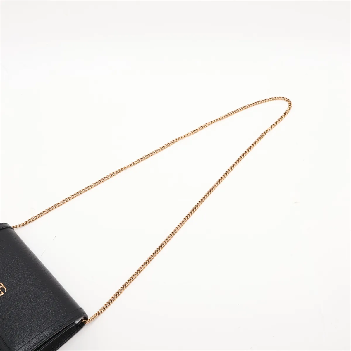 Bamboo Love Light 696817 Leather Chain Shoulder Bag, Black — view 5