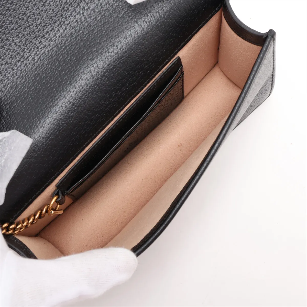 Bamboo Love Light 696817 Leather Chain Shoulder Bag, Black — view 6