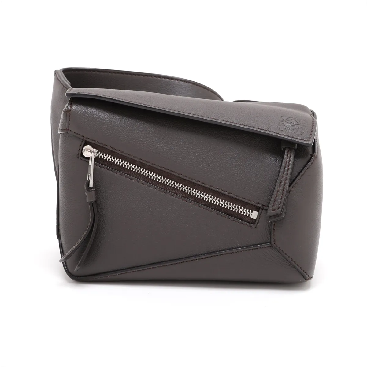 Puzzle Bag Leather Waist Pouch, Gray