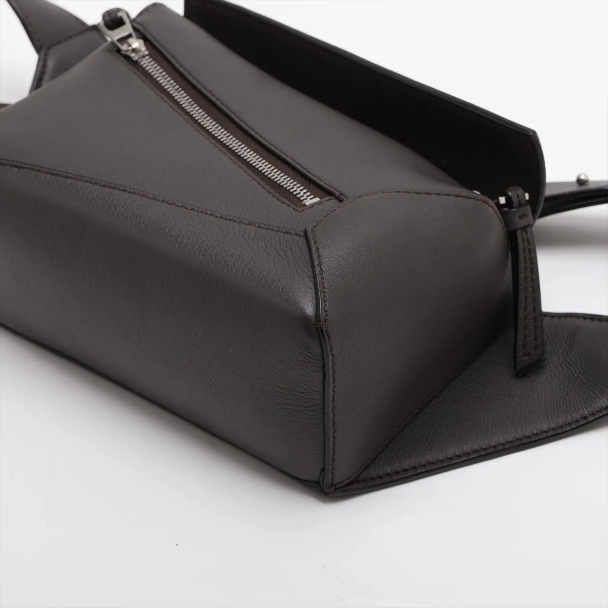 Puzzle Bag Leather Waist Pouch, Gray — view 3