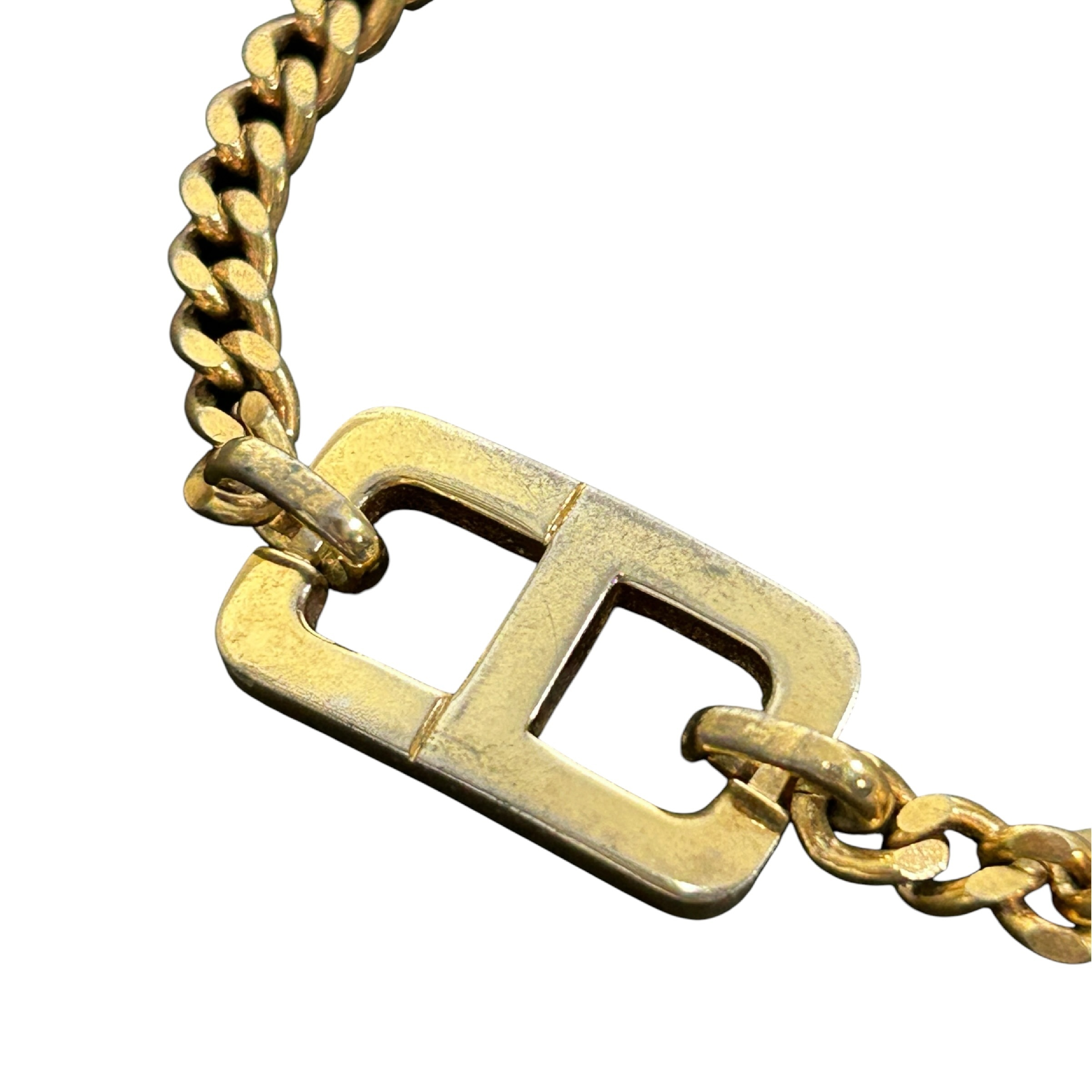 CD logo bracelet, curb chain, 20cm total length, gold-tone bangle/bracelet. — view 3