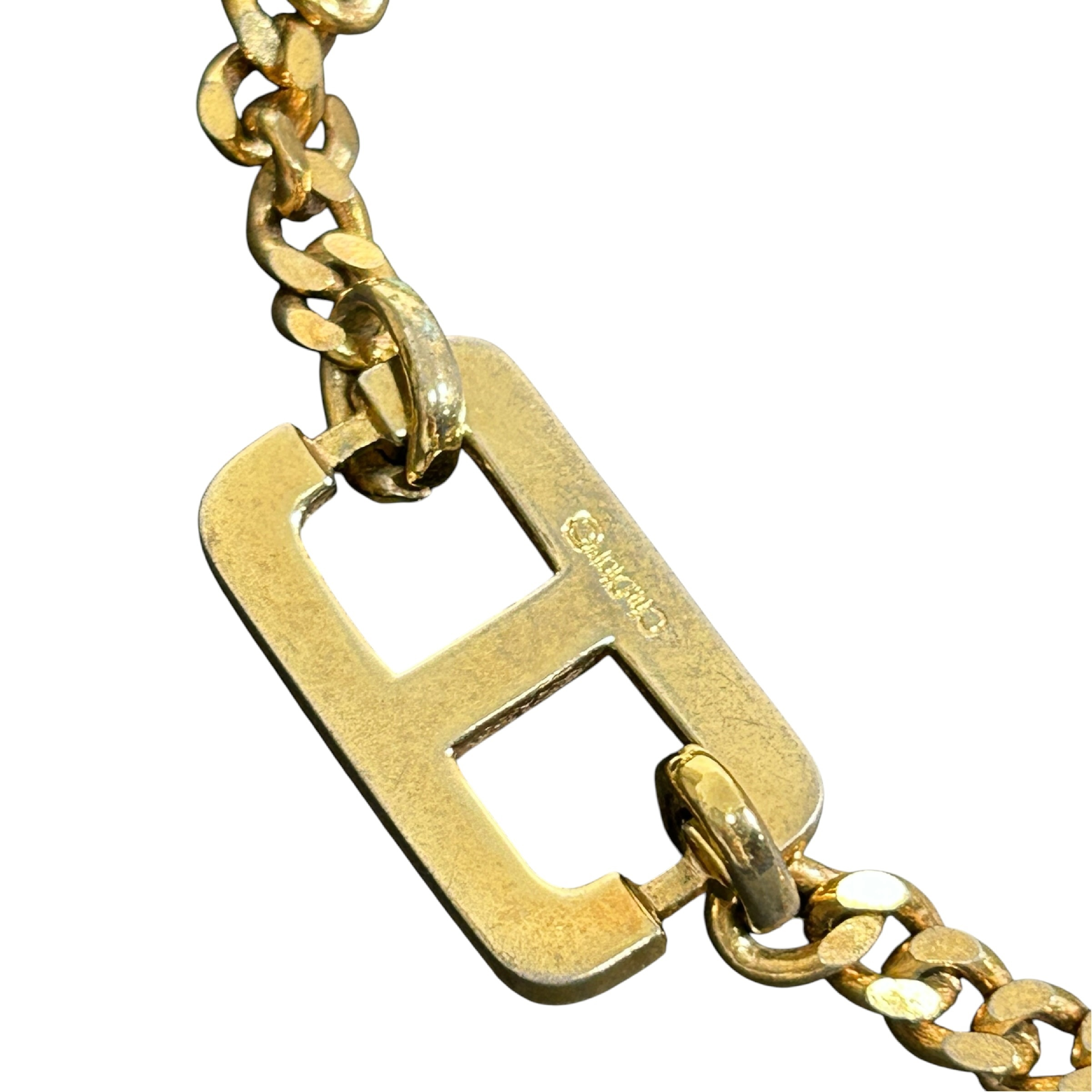 CD logo bracelet, curb chain, 20cm total length, gold-tone bangle/bracelet. — view 4
