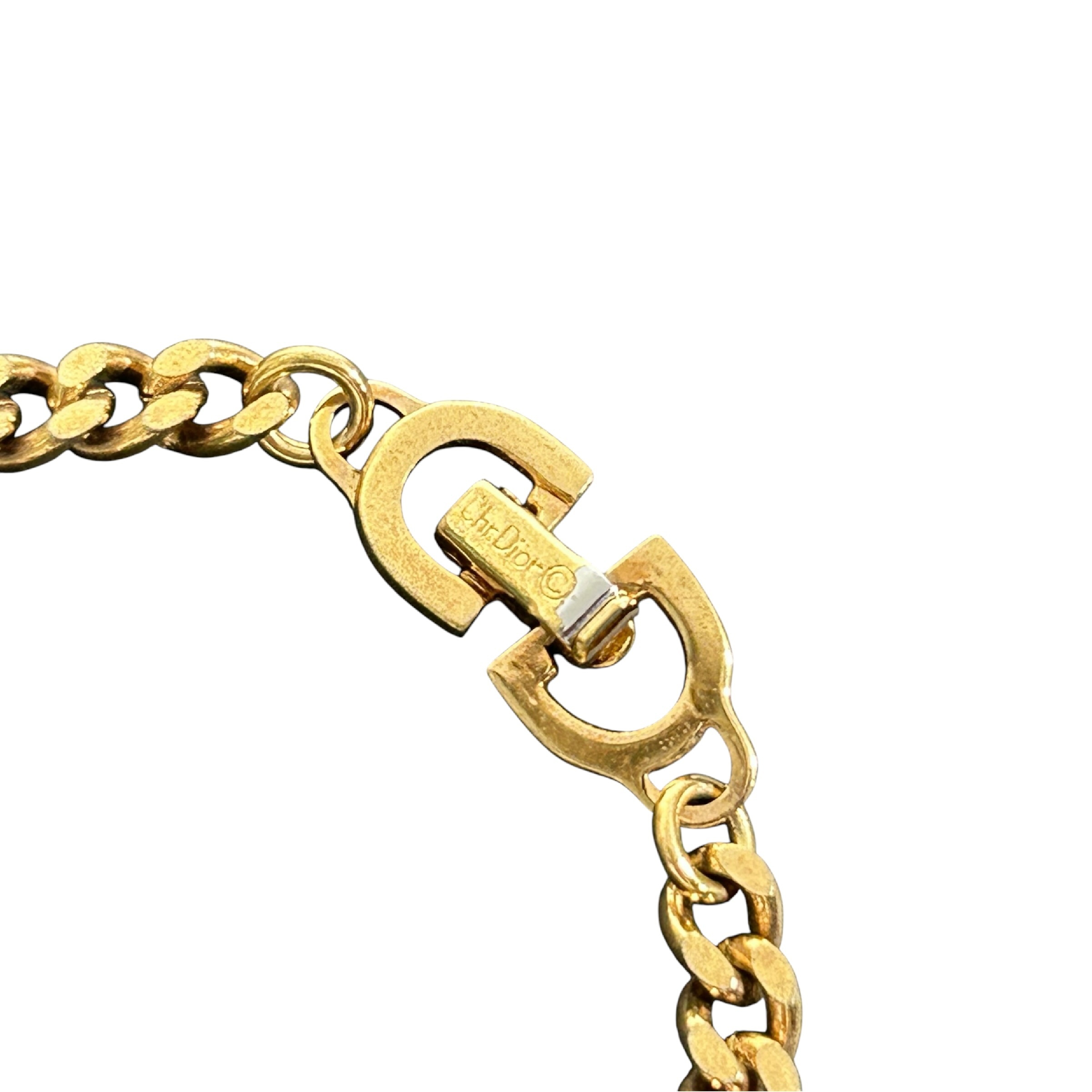 CD logo bracelet, curb chain, 20cm total length, gold-tone bangle/bracelet. — view 6