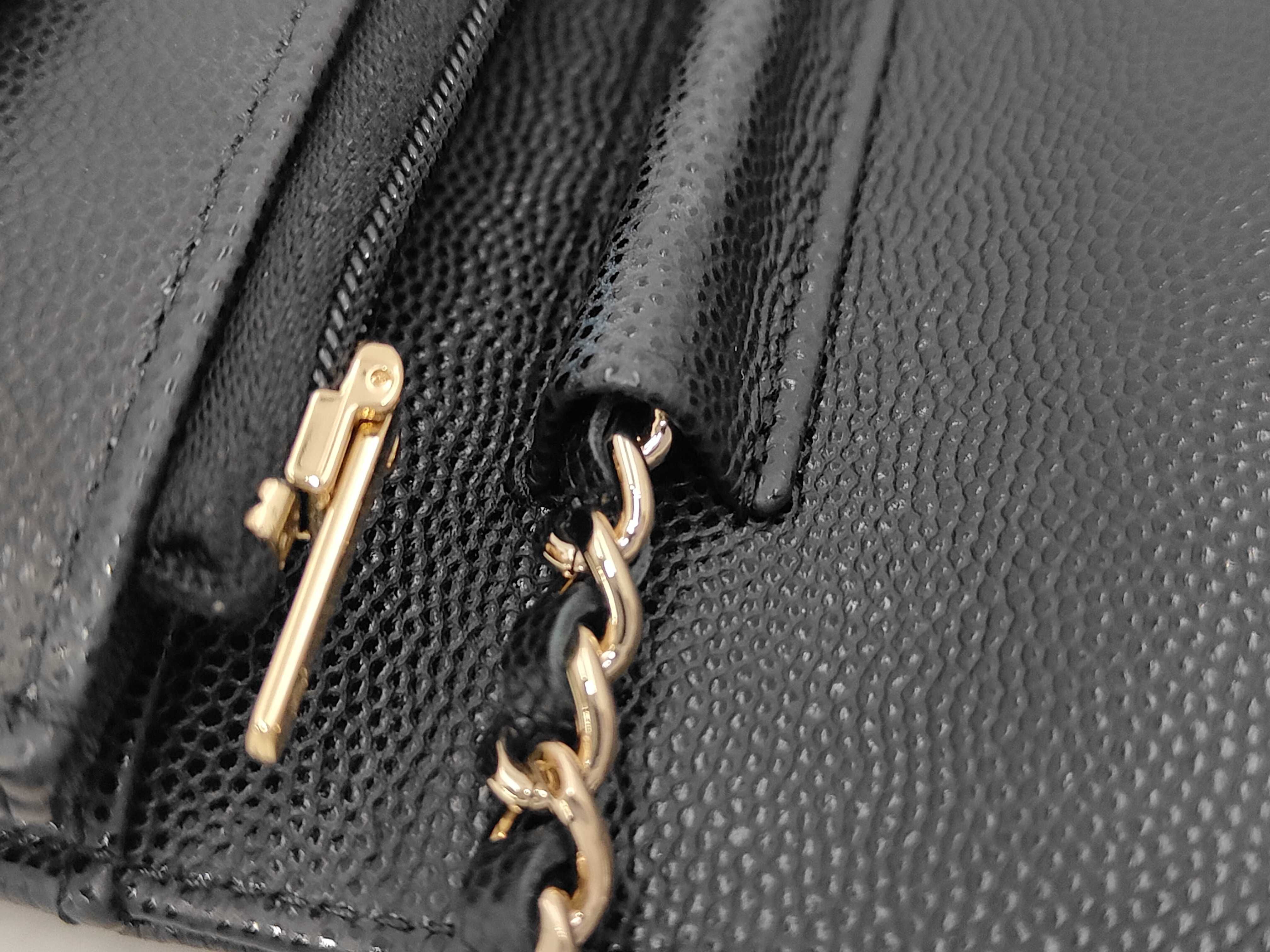 Matelassé Chain Wallet, Black Caviar Leather, Rhinestone, Coco Mark, Gold Hardware Bag — view 7