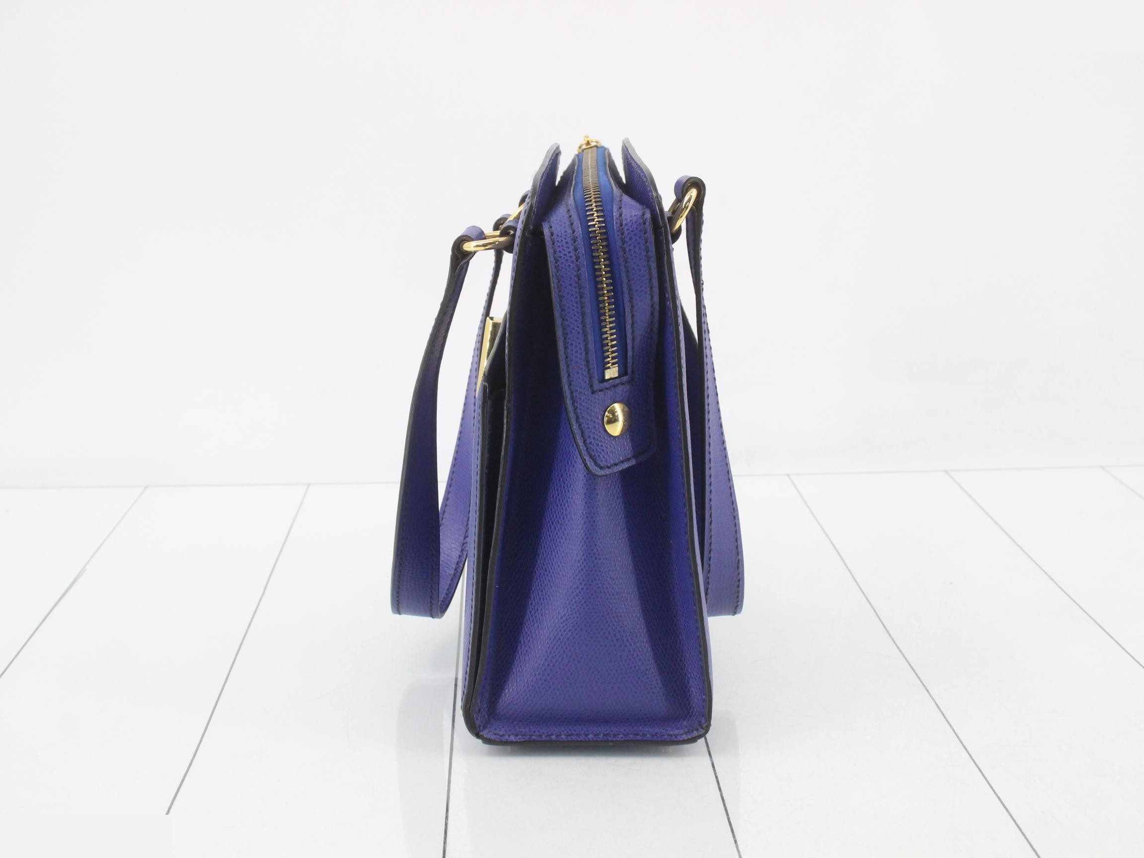Handbag, leather, blue — view 3