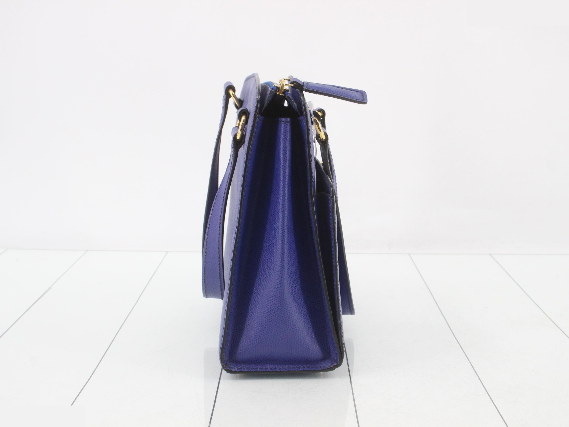 Handbag, leather, blue — view 4