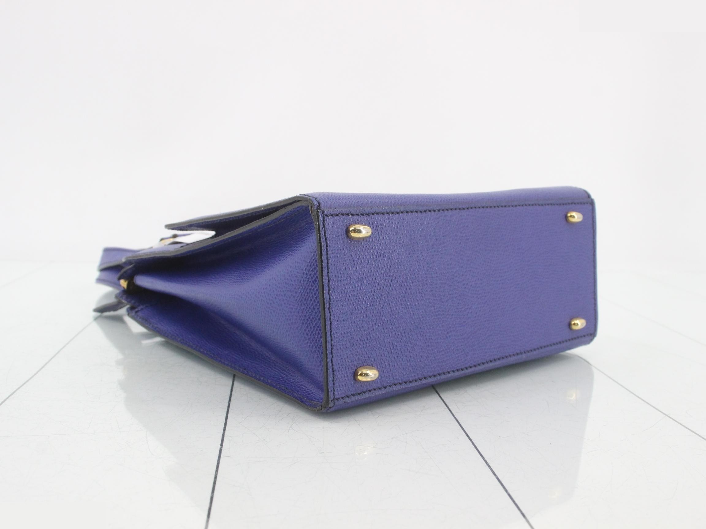 Handbag, leather, blue — view 5