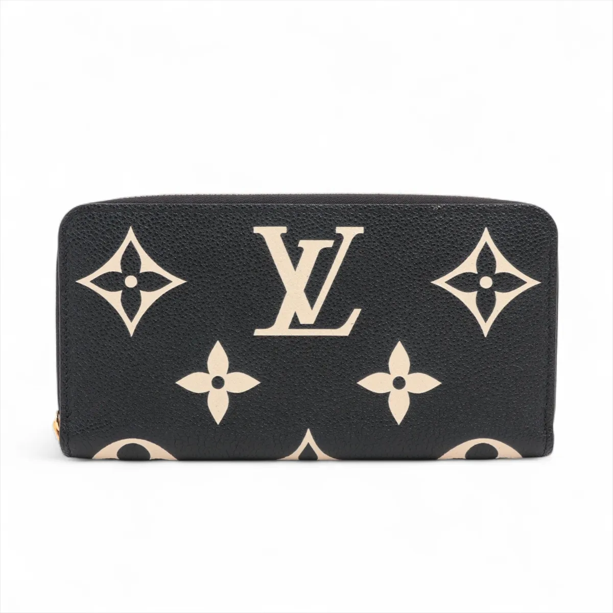 Bicolor Monogram Empreinte Zippy Wallet M80481 Noir x Crème Round Zip Wallet RFID Reactive