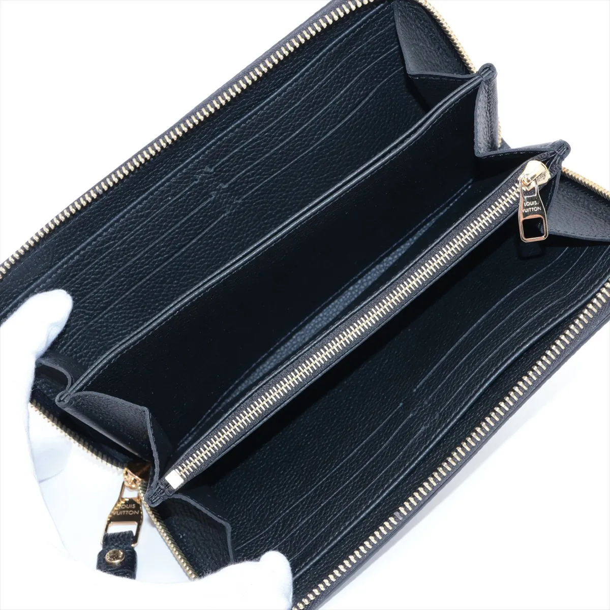 Bicolor Monogram Empreinte Zippy Wallet M80481 Noir x Crème Round Zip Wallet RFID Reactive — view 3