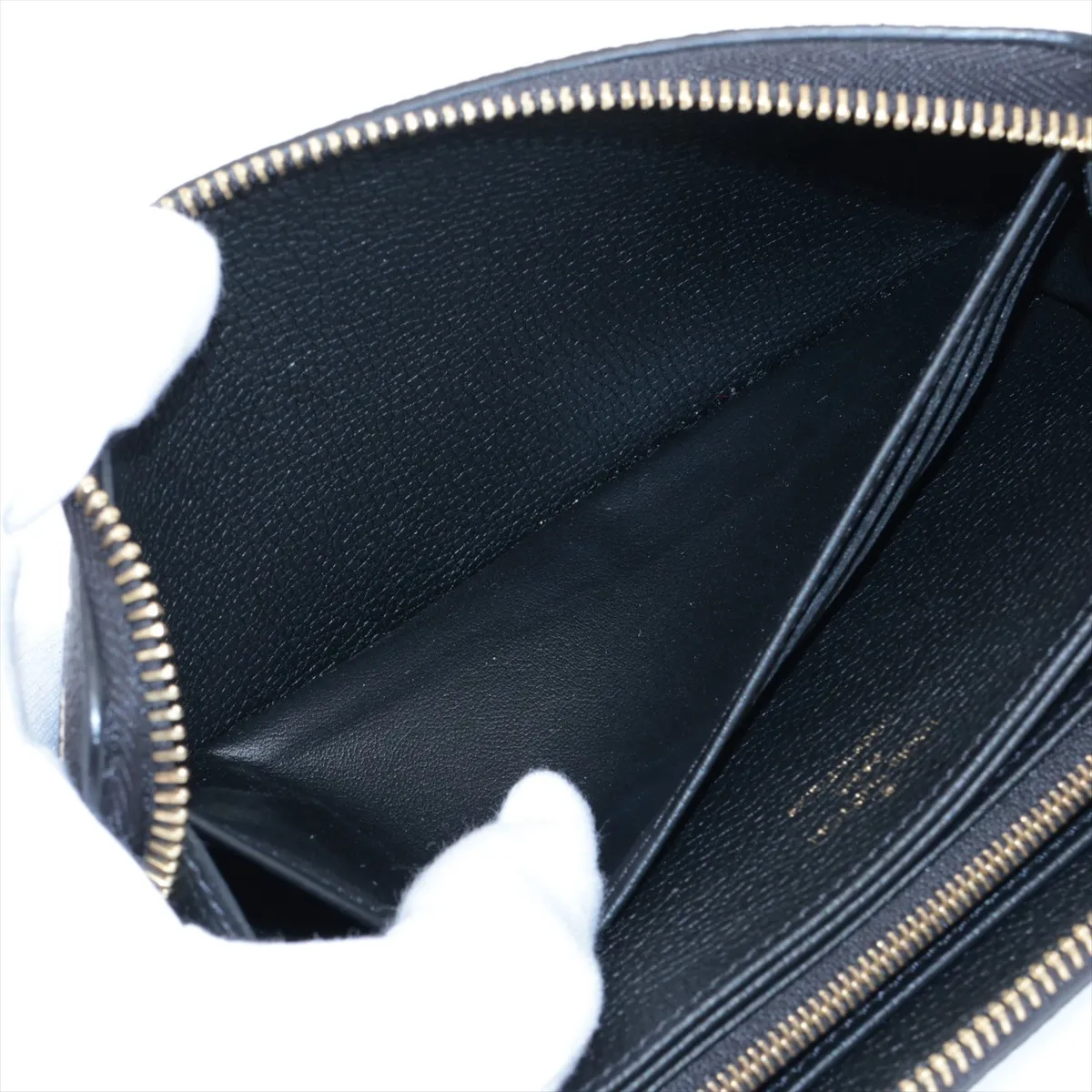 Bicolor Monogram Empreinte Zippy Wallet M80481 Noir x Crème Round Zip Wallet RFID Reactive — view 4