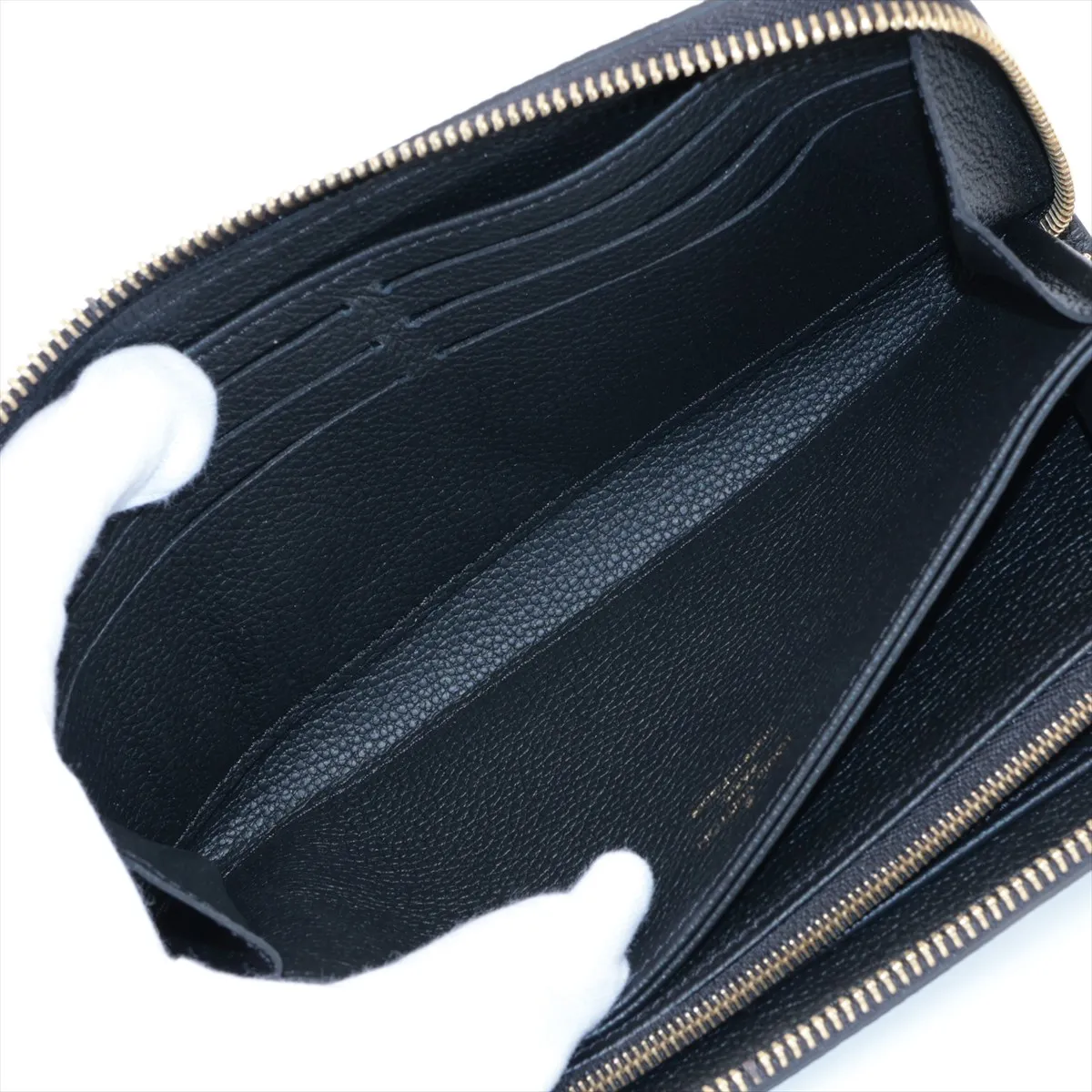 Bicolor Monogram Empreinte Zippy Wallet M80481 Noir x Crème Round Zip Wallet RFID Reactive — view 5