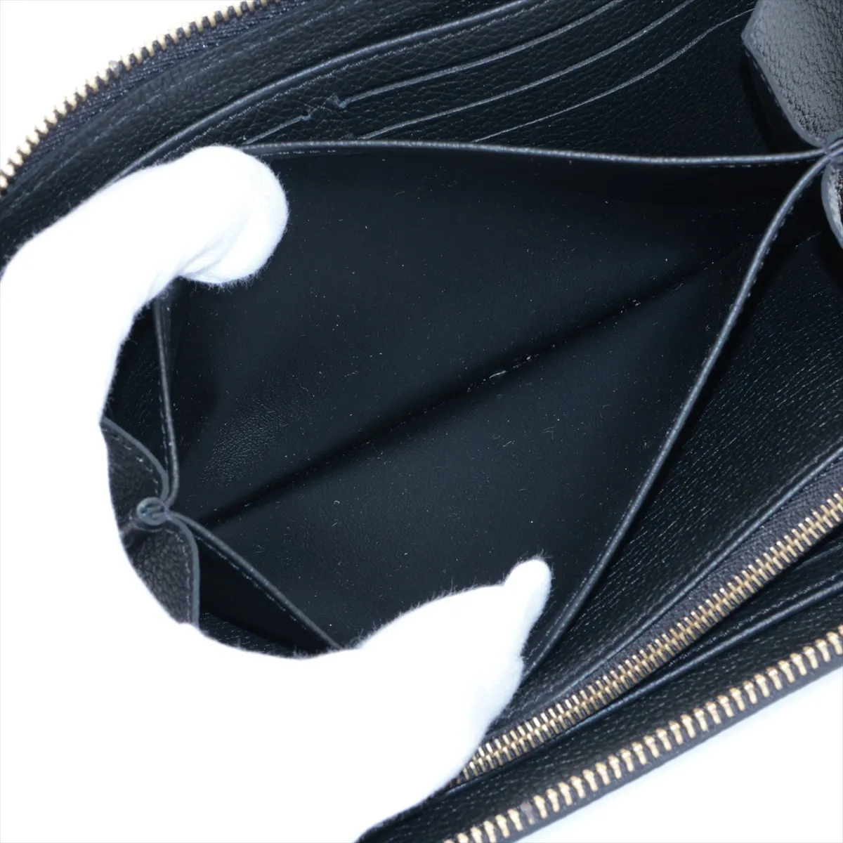 Bicolor Monogram Empreinte Zippy Wallet M80481 Noir x Crème Round Zip Wallet RFID Reactive — view 6