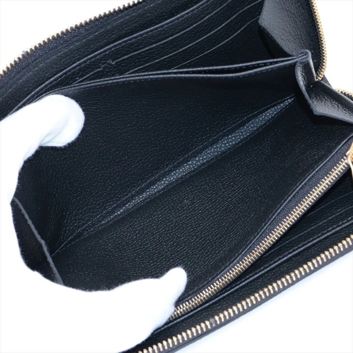 Bicolor Monogram Empreinte Zippy Wallet M80481 Noir x Crème Round Zip Wallet RFID Reactive — view 7