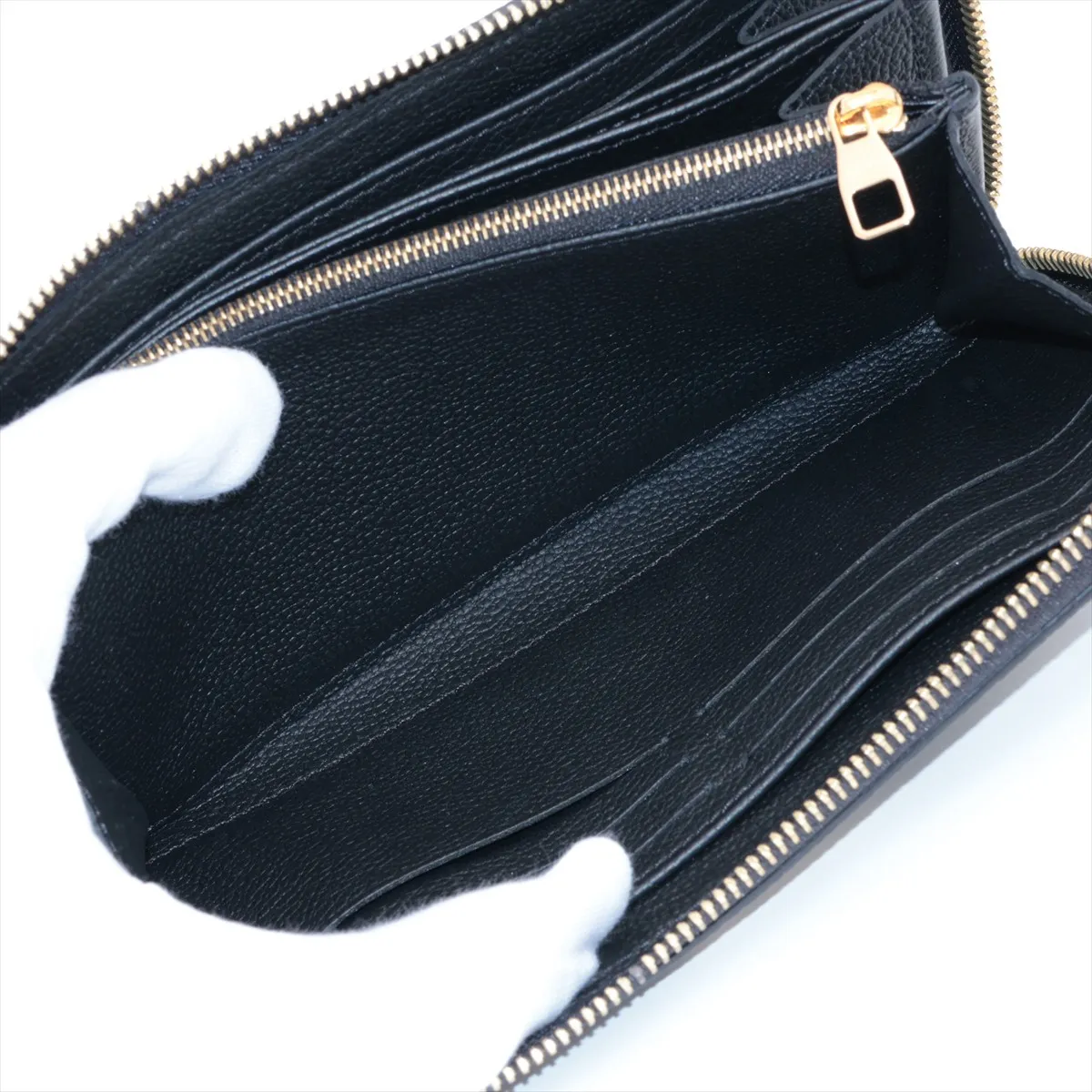Bicolor Monogram Empreinte Zippy Wallet M80481 Noir x Crème Round Zip Wallet RFID Reactive — view 8