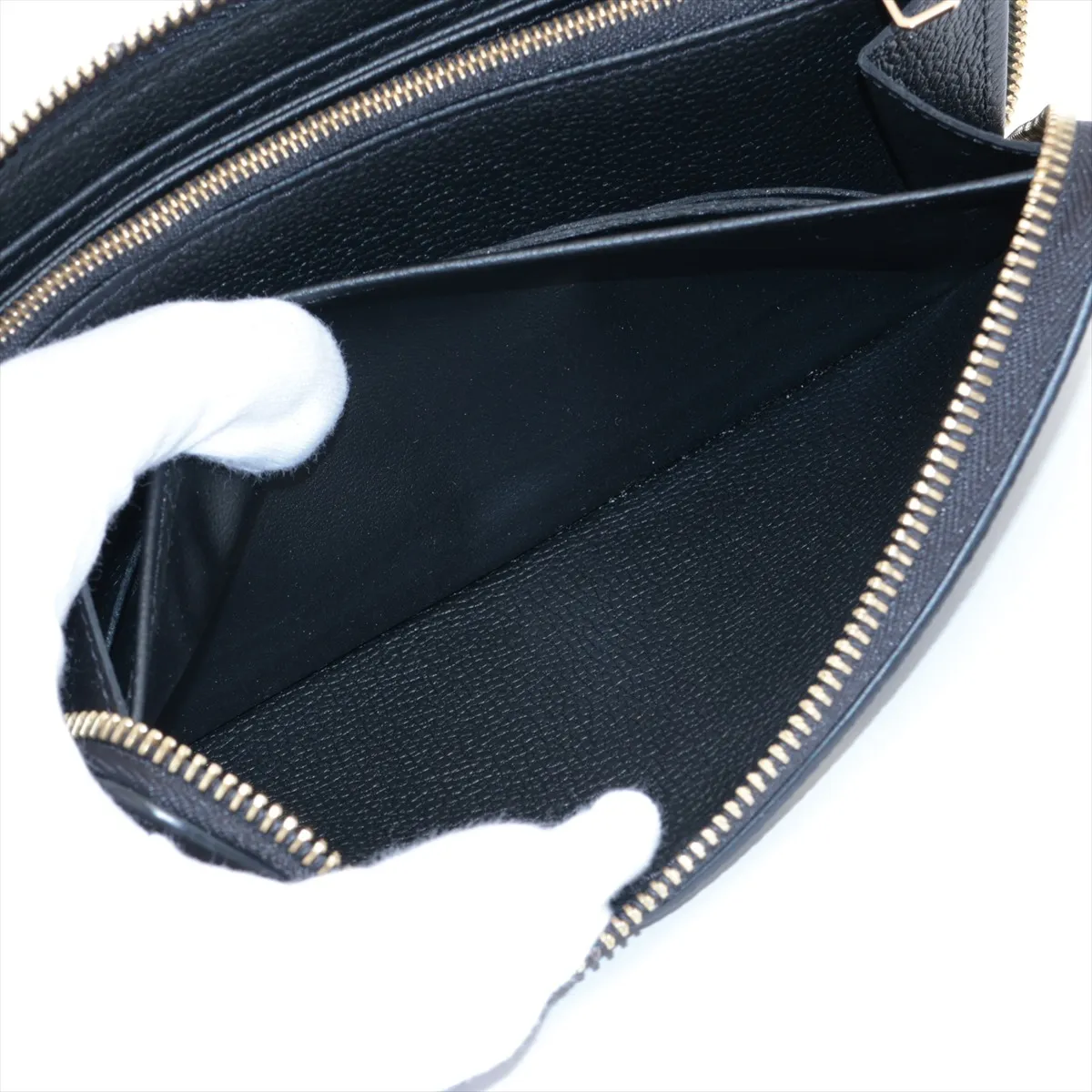 Bicolor Monogram Empreinte Zippy Wallet M80481 Noir x Crème Round Zip Wallet RFID Reactive — view 9