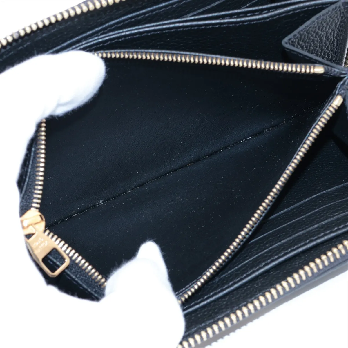 Bicolor Monogram Empreinte Zippy Wallet M80481 Noir x Crème Round Zip Wallet RFID Reactive — view 10