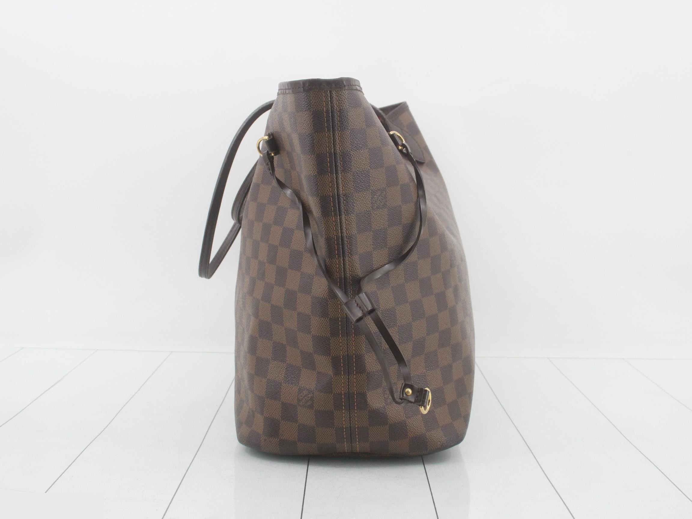 Neverfull GM Damier Ebene Brown Shoulder Bag — view 4