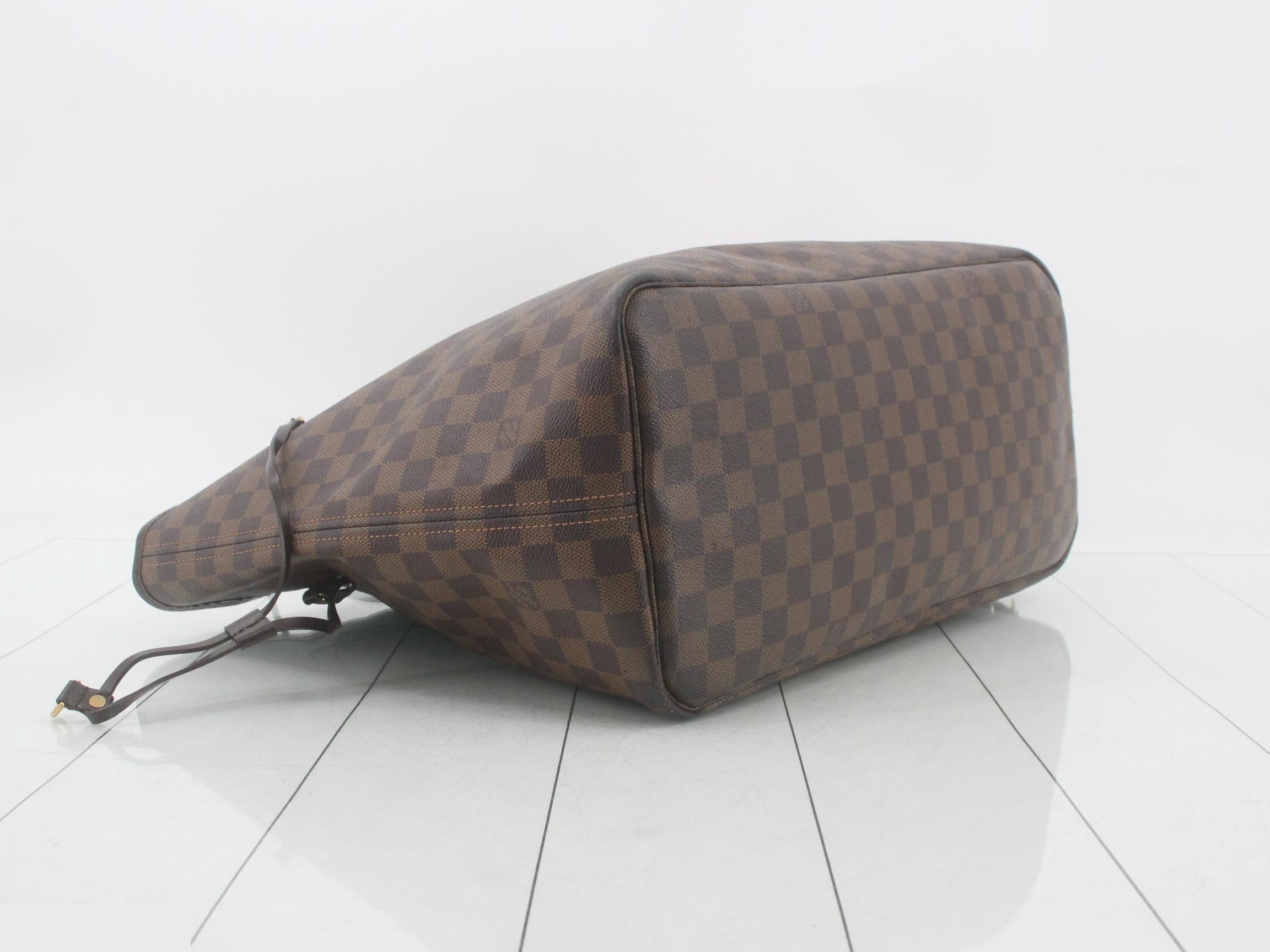 Neverfull GM Damier Ebene Brown Shoulder Bag — view 5