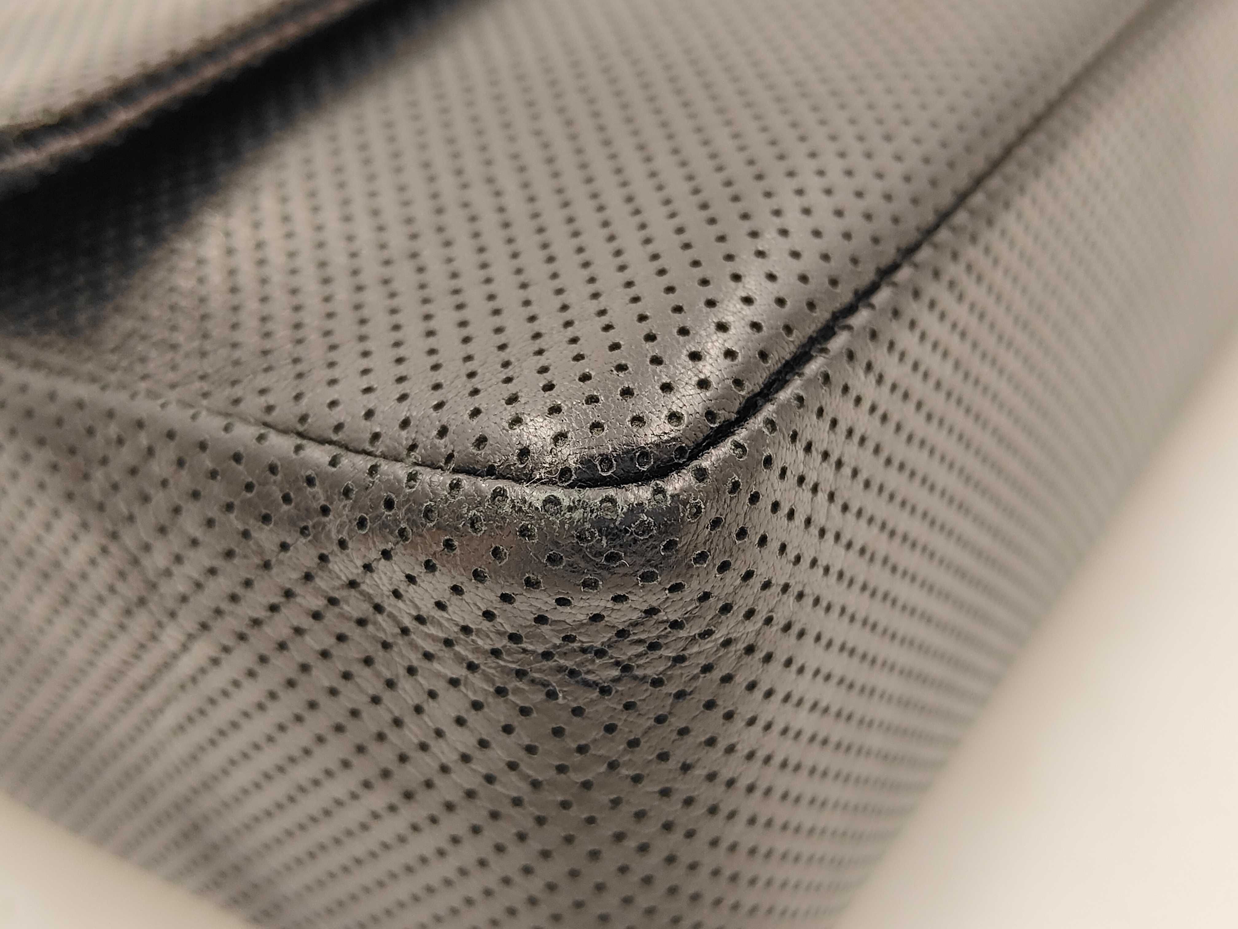 Coco Mark Perforated Shoulder Bag, Black x White, with original sticker, serial number in the 6th range. — view 4
