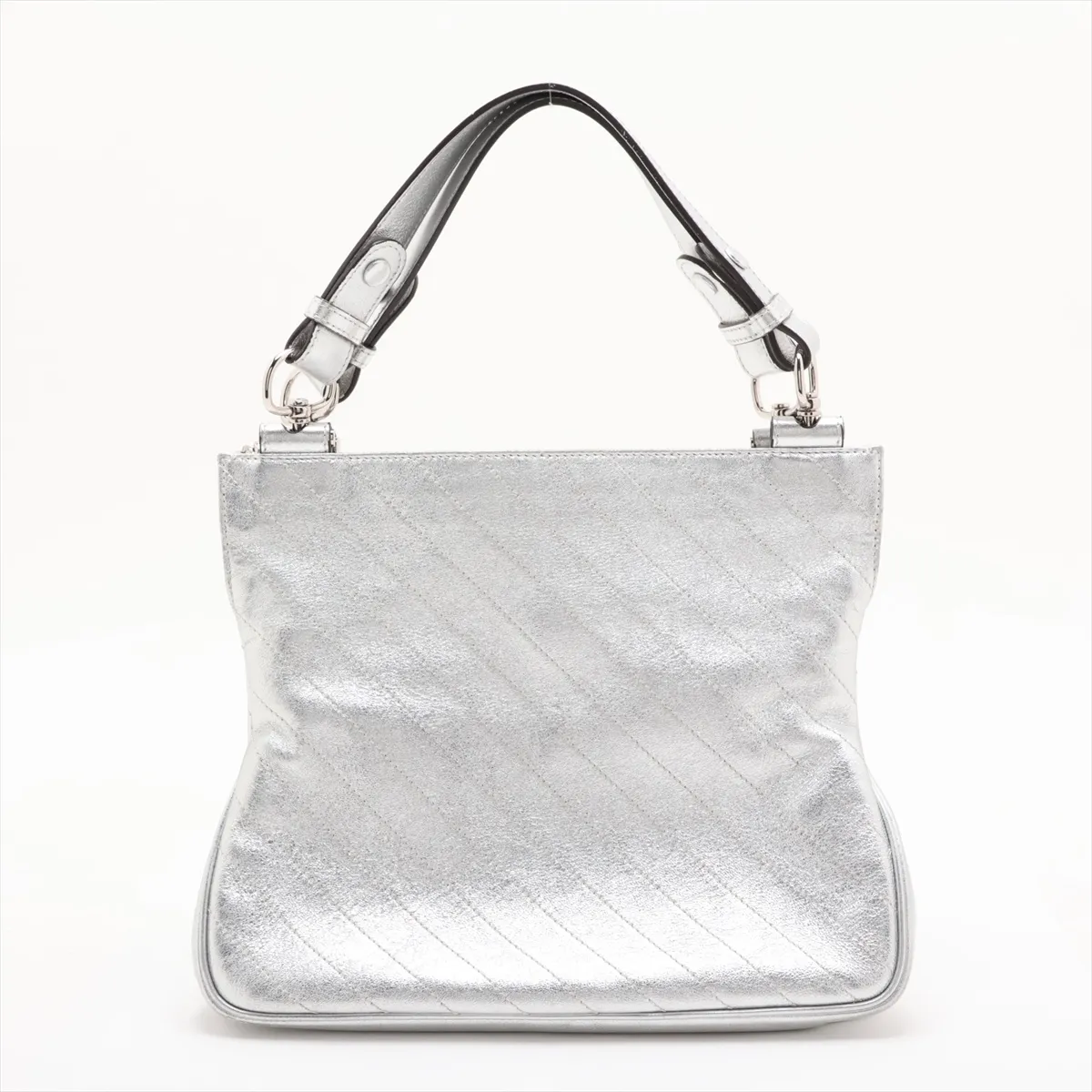 Blondie Leather 2-Way Handbag, Silver — view 2