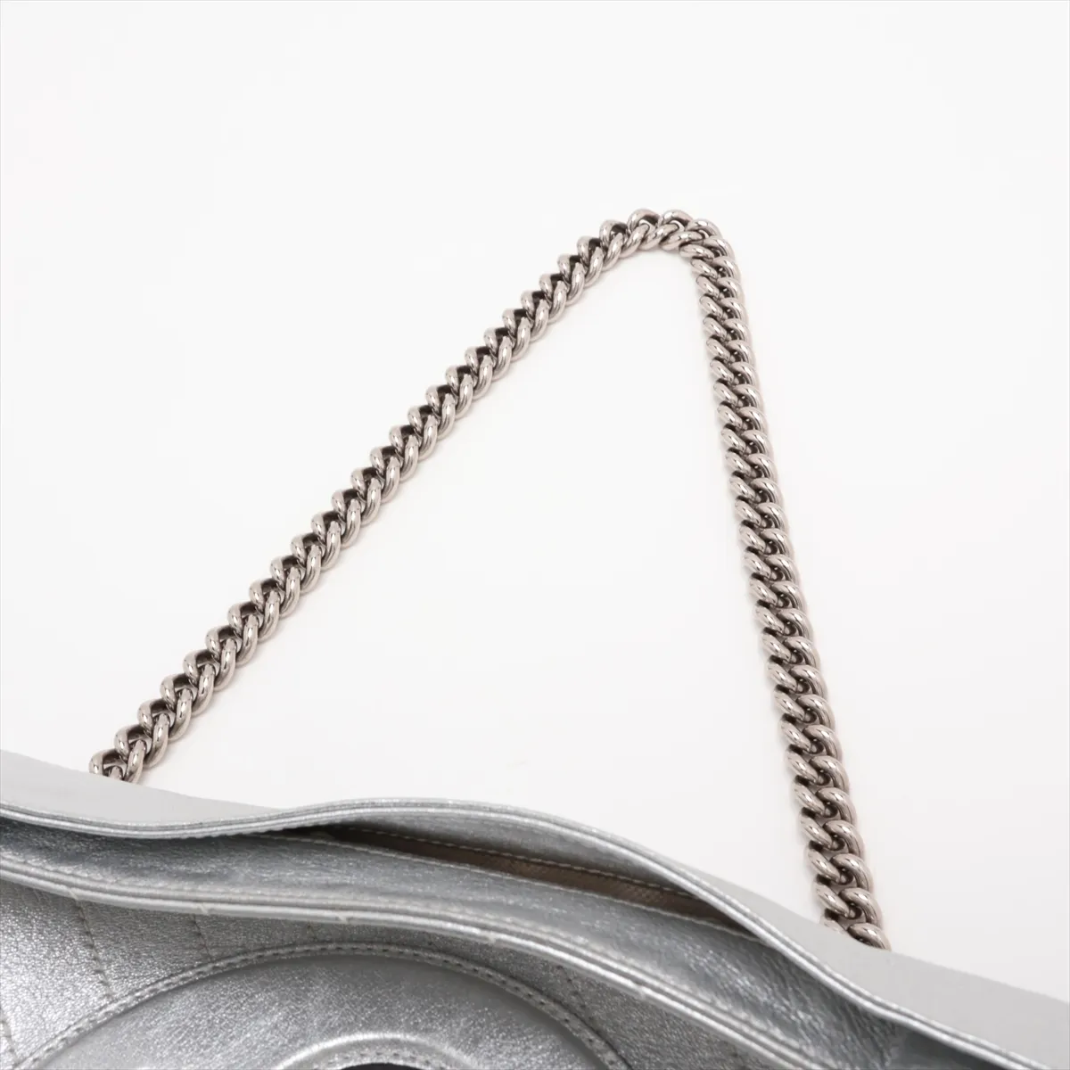 Blondie Leather 2-Way Handbag, Silver — view 7