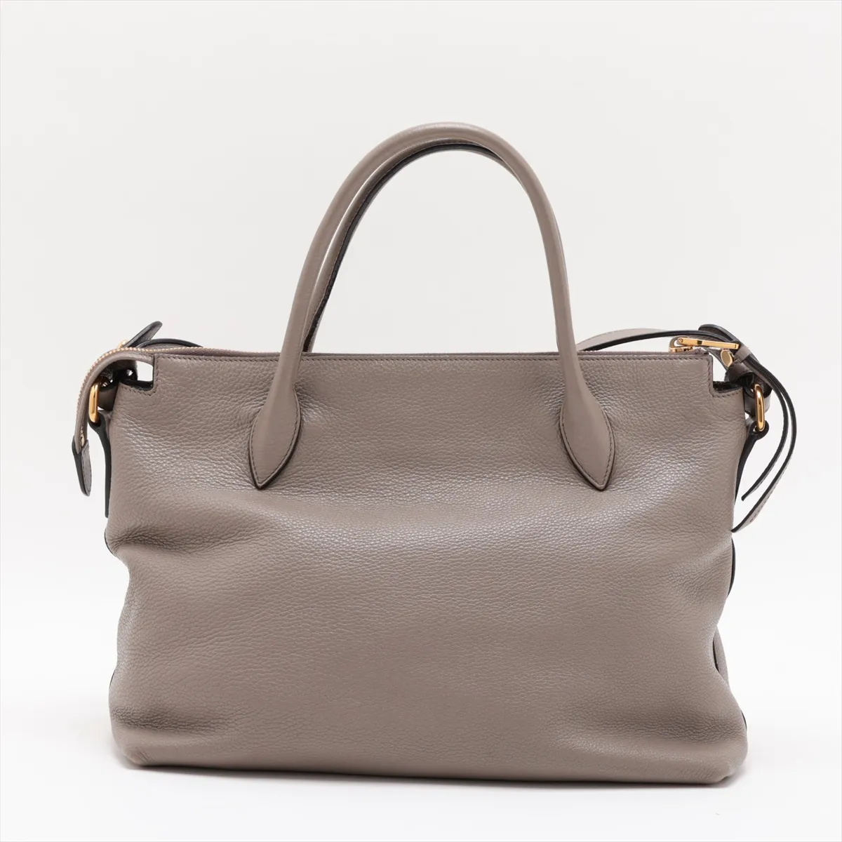 Vitello Daino Leather 2-Way Handbag, Beige — view 2