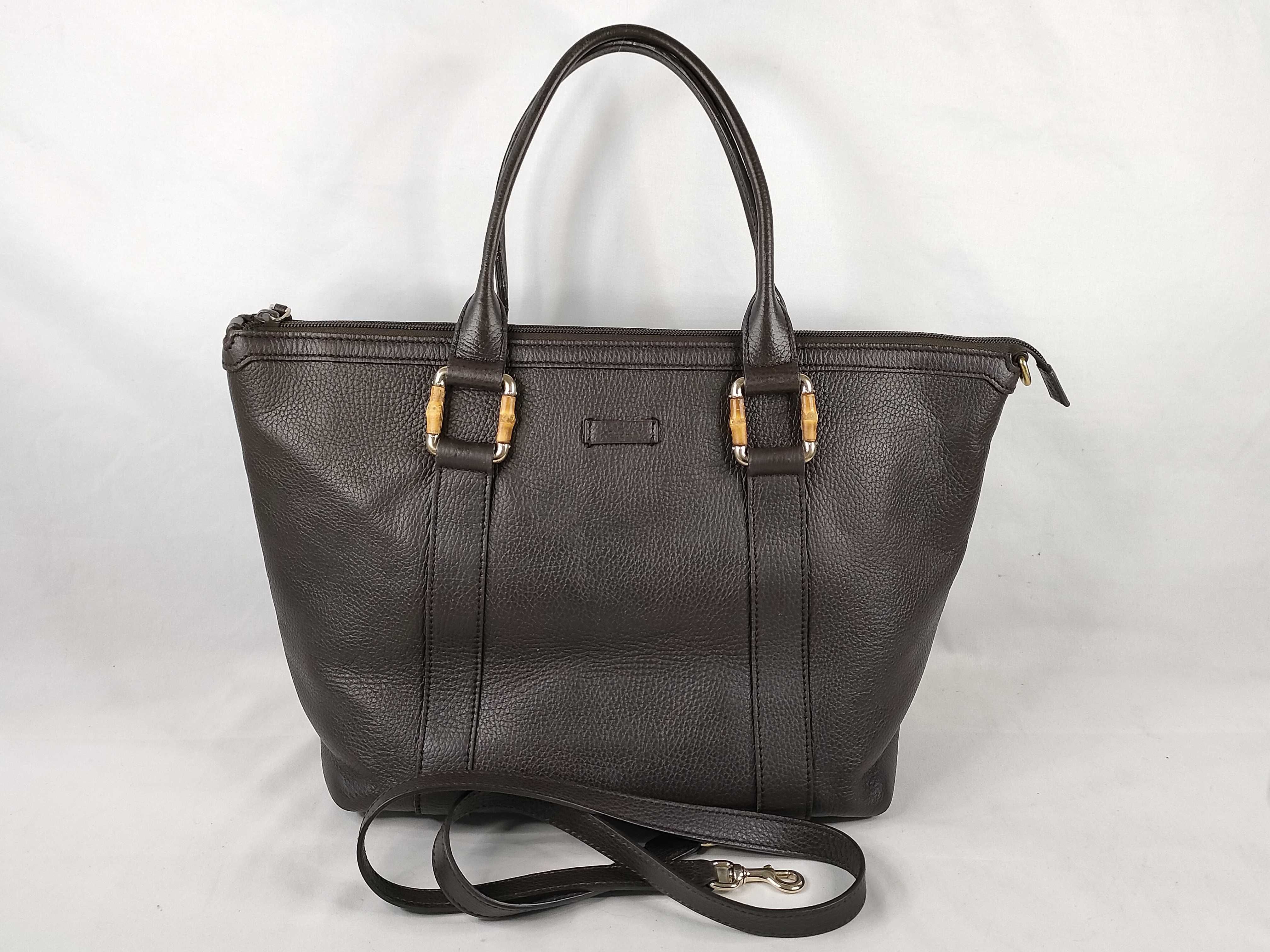 Bamboo 2-Way Shoulder Bag/Handbag, Brown