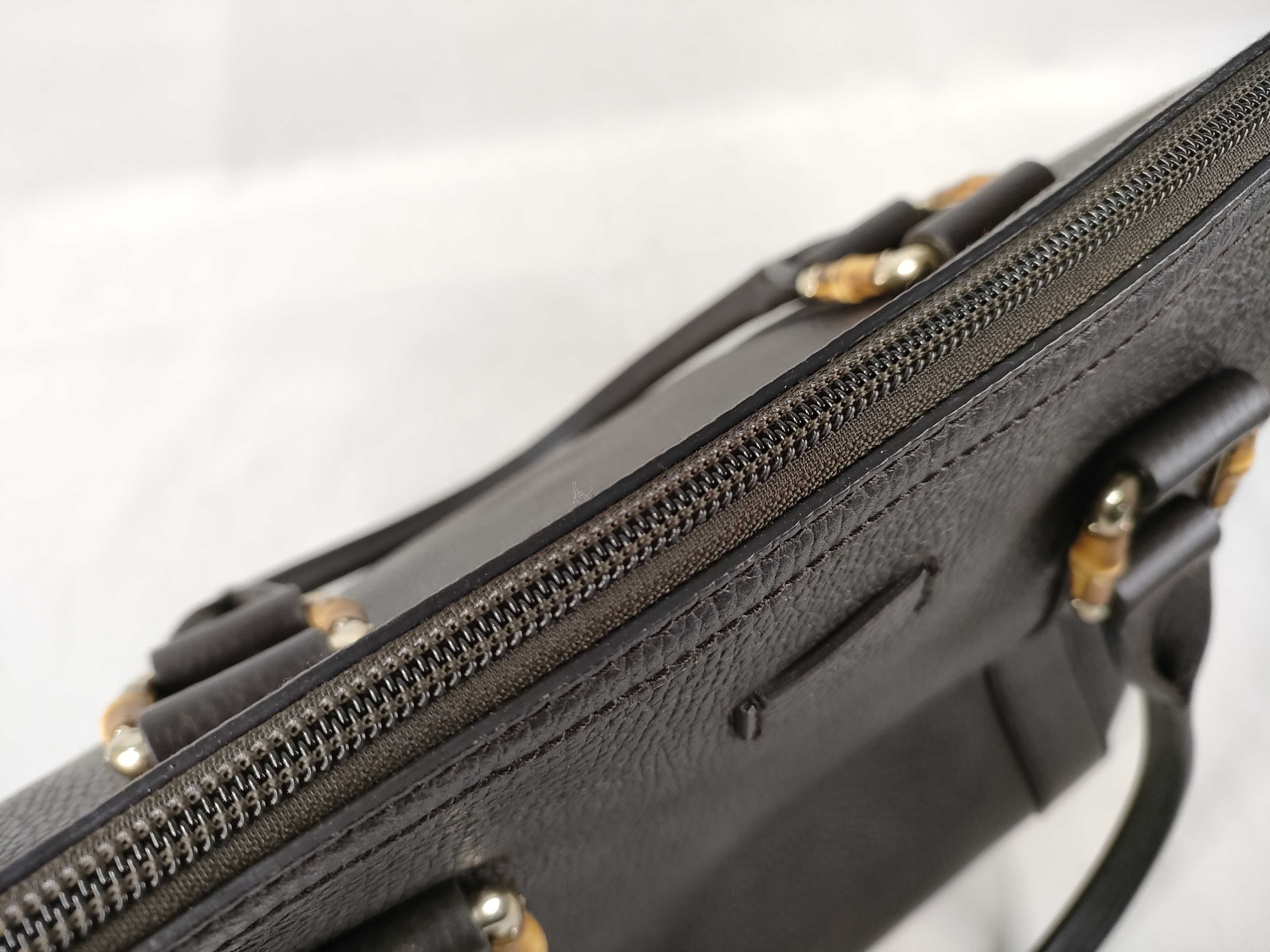 Bamboo 2-Way Shoulder Bag/Handbag, Brown — view 9