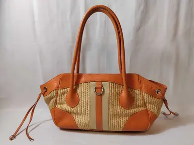 Basket One-Shoulder Tote Bag (Orange)