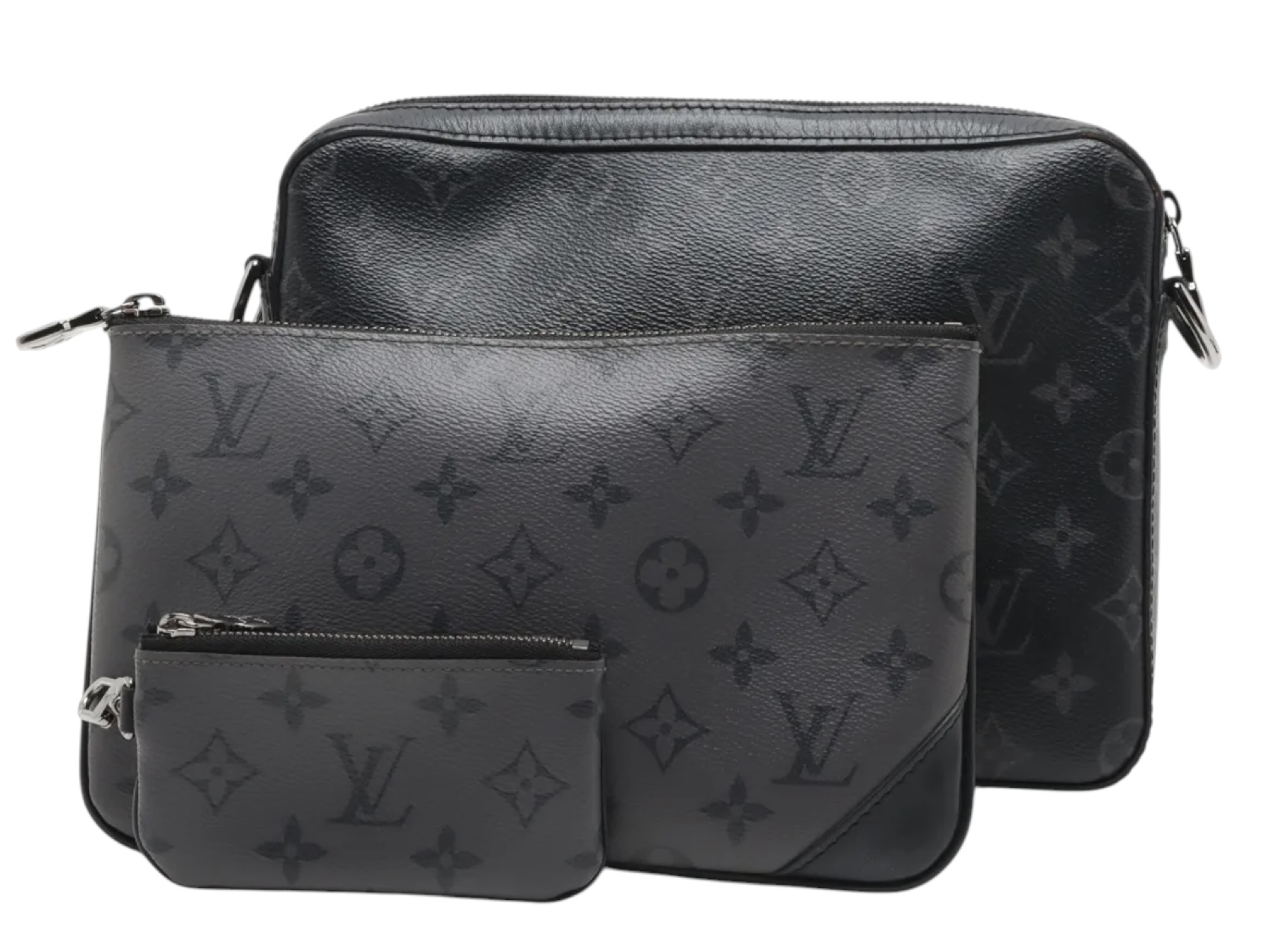 Monogram Eclipse Trio Messenger M69443 Black (RFID detected) Shoulder Bag — view 2