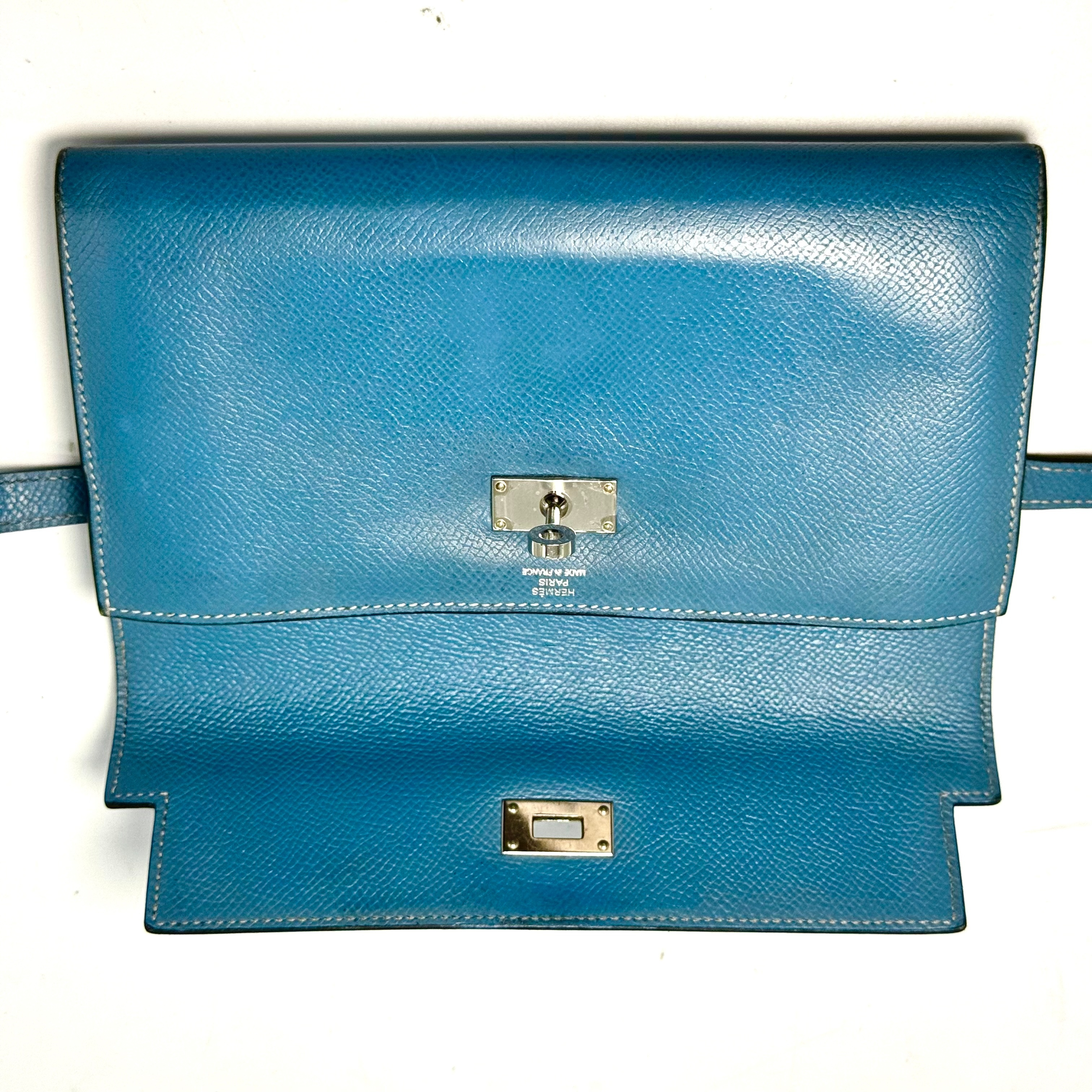 Kelly Wallet Leather Q Long Wallet Blue — view 3