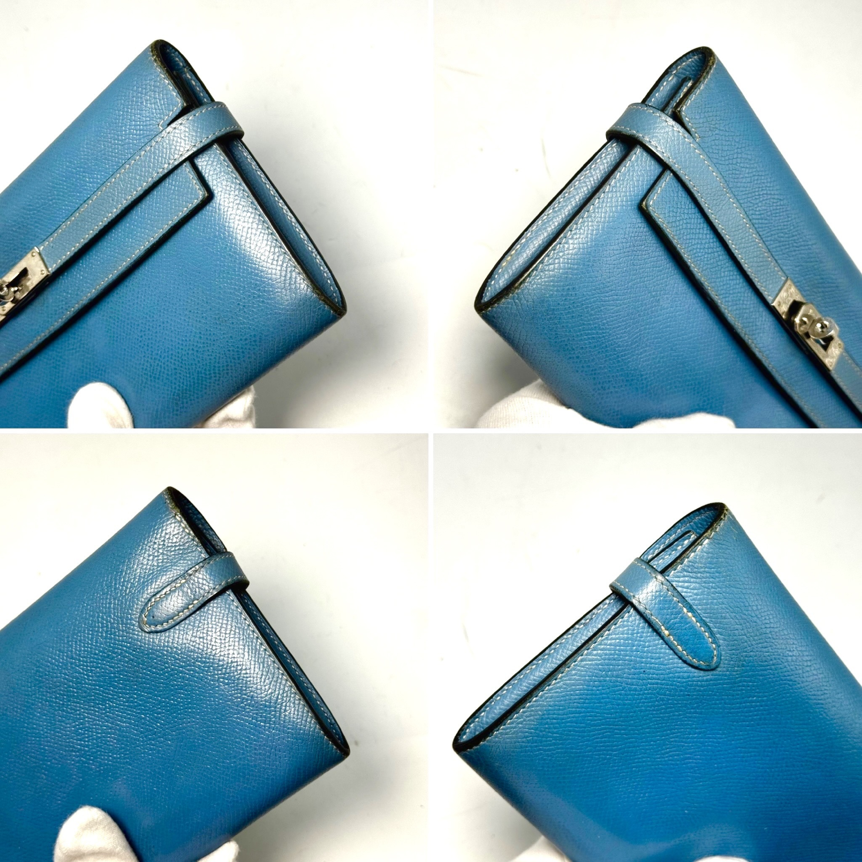 Kelly Wallet Leather Q Long Wallet Blue — view 6