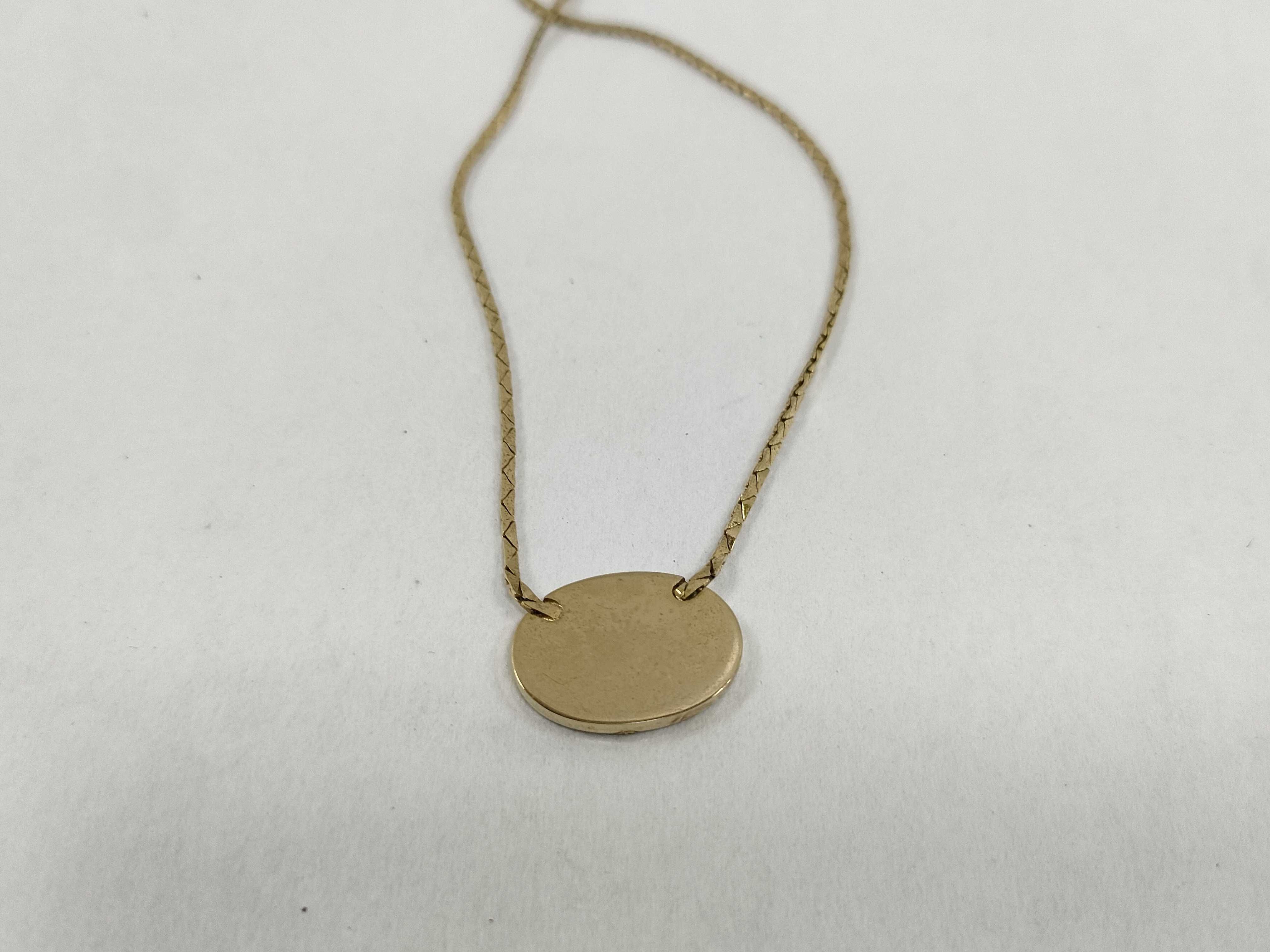 logo rhinestone gold necklace with box/bag. — view 2