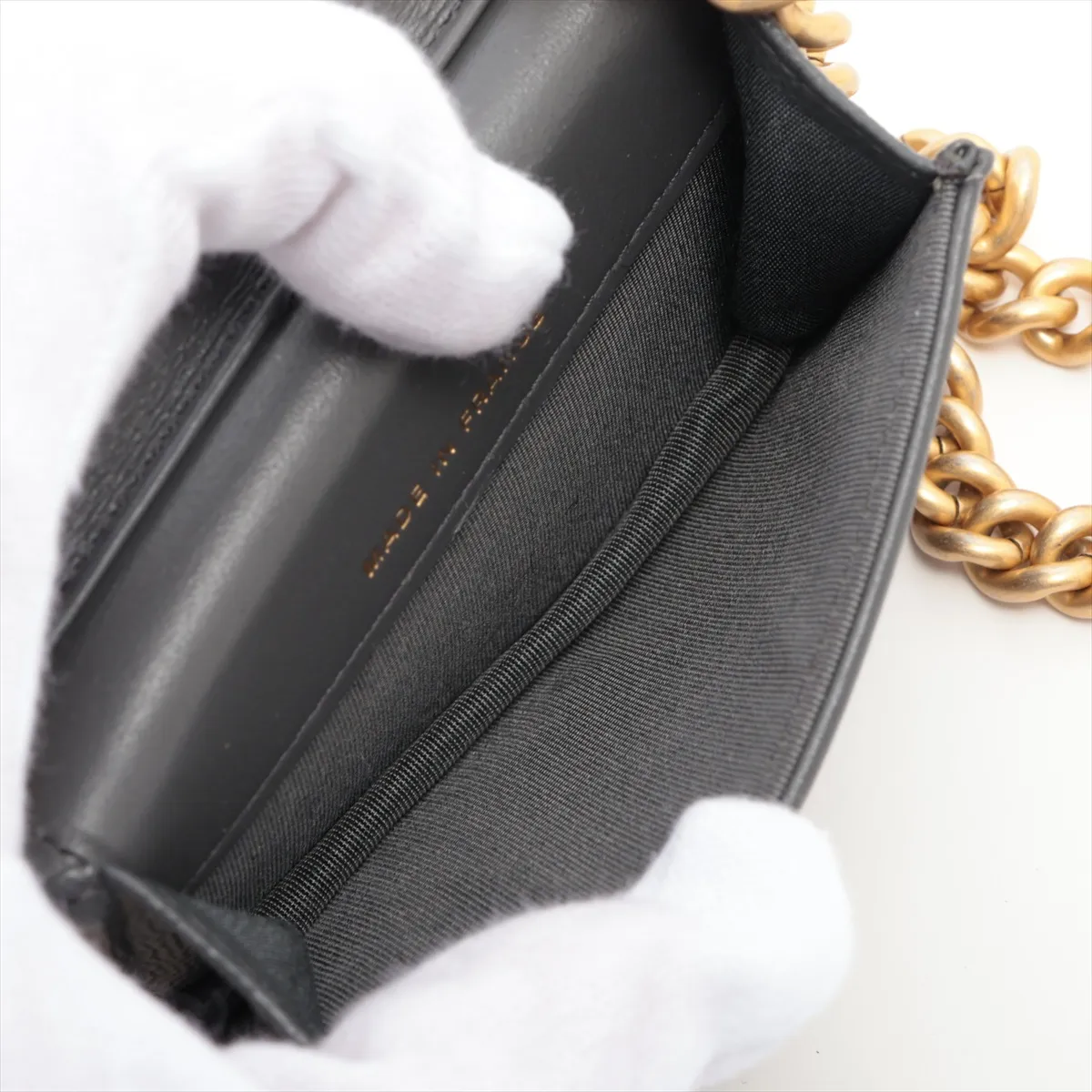 Boy Chanel Caviar Skin Shoulder Wallet Gray Gold Hardware 31615231 Coin Case — view 4