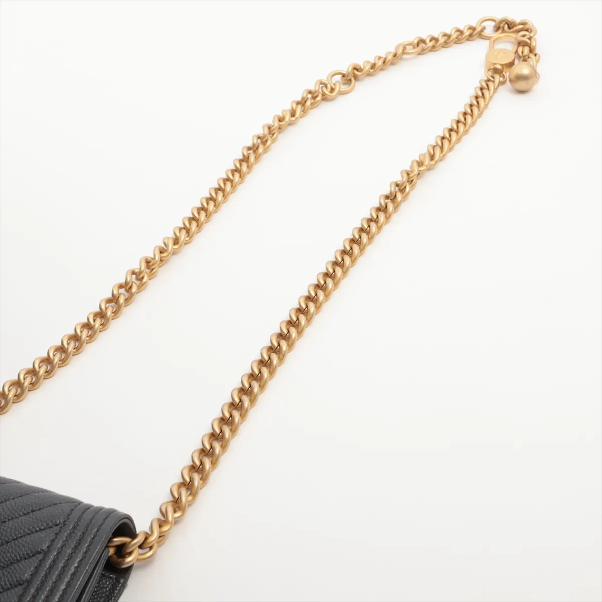 Boy Chanel Caviar Skin Shoulder Wallet Gray Gold Hardware 31615231 Coin Case — view 6