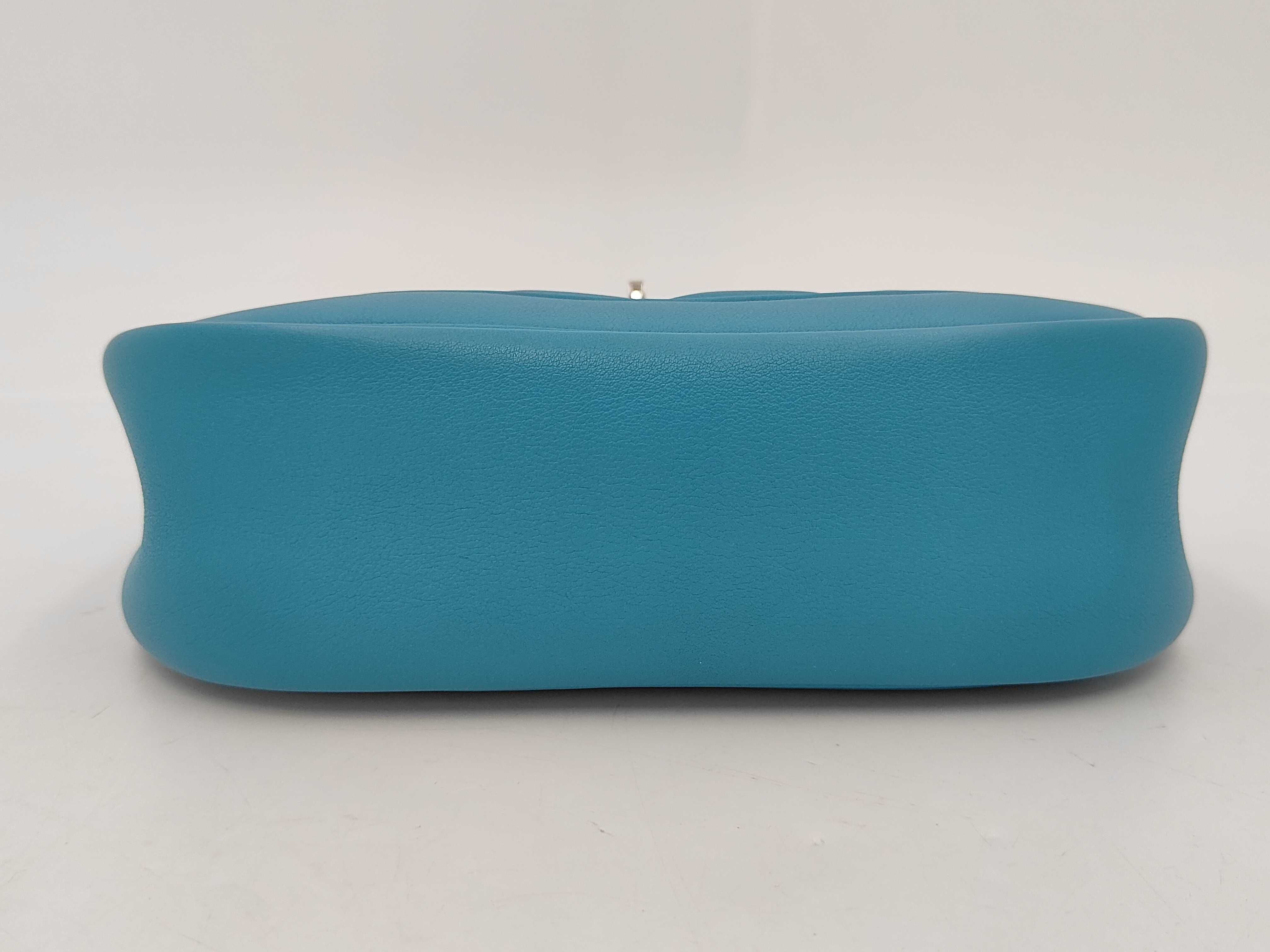 Shoulder Bag, Berlin Mini, Turquoise, Veau Swift Leather, R, Silver Hardware, Shoulder Bag — view 3