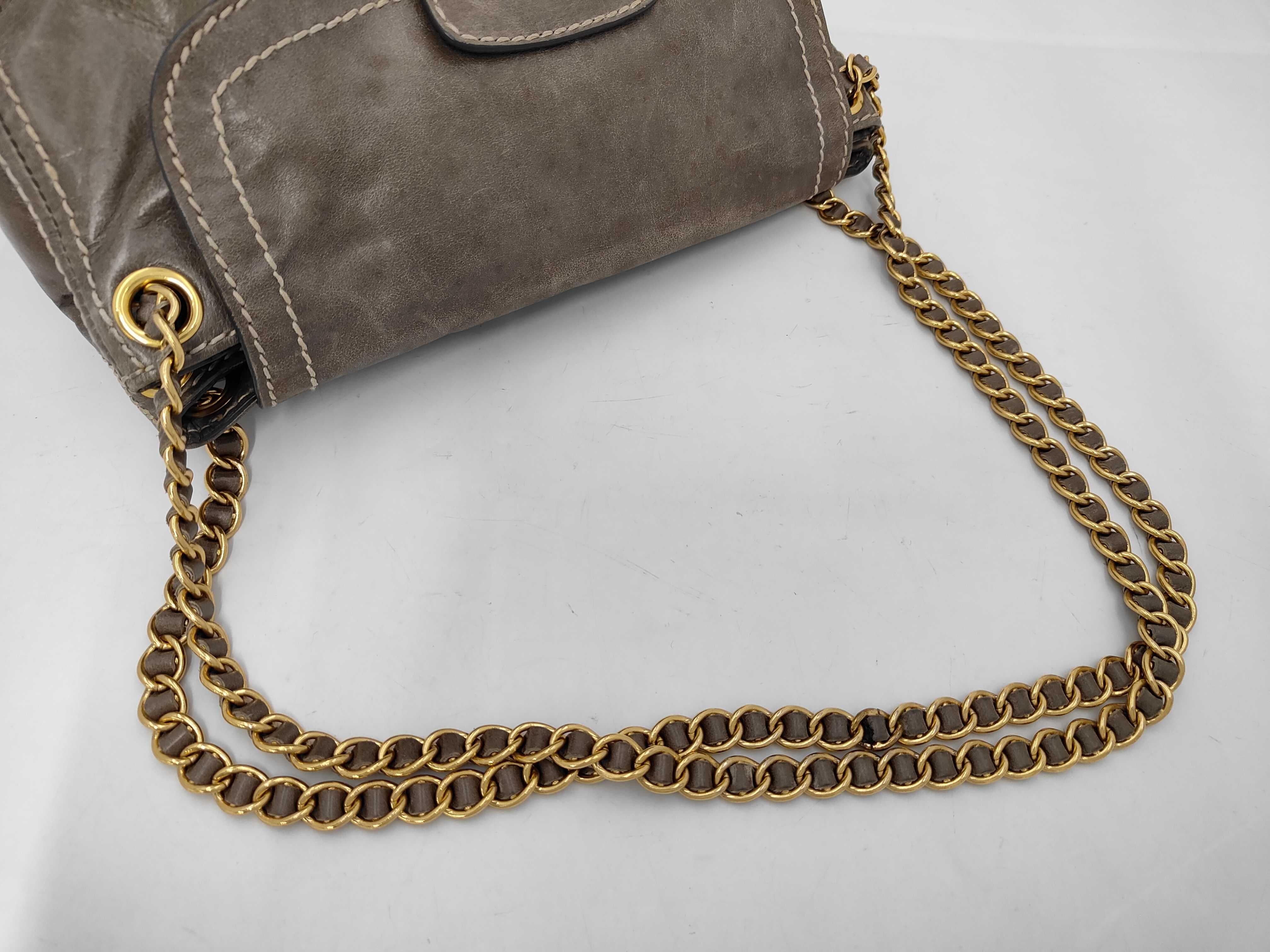 leather chain shoulder bag — view 3