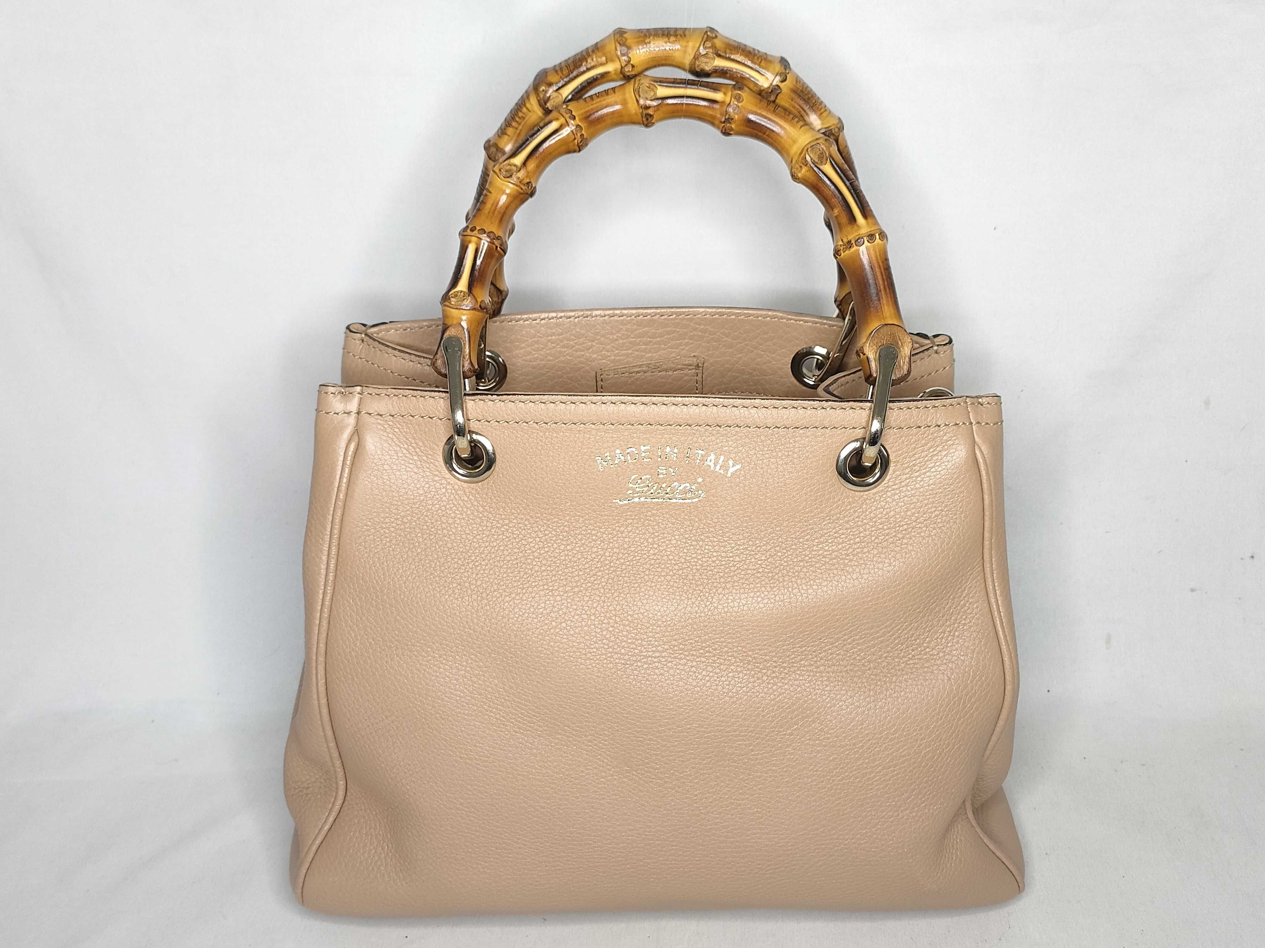 Bamboo Tote Bag, Handbag, Bamboo Leather, Pink Beige (336032)