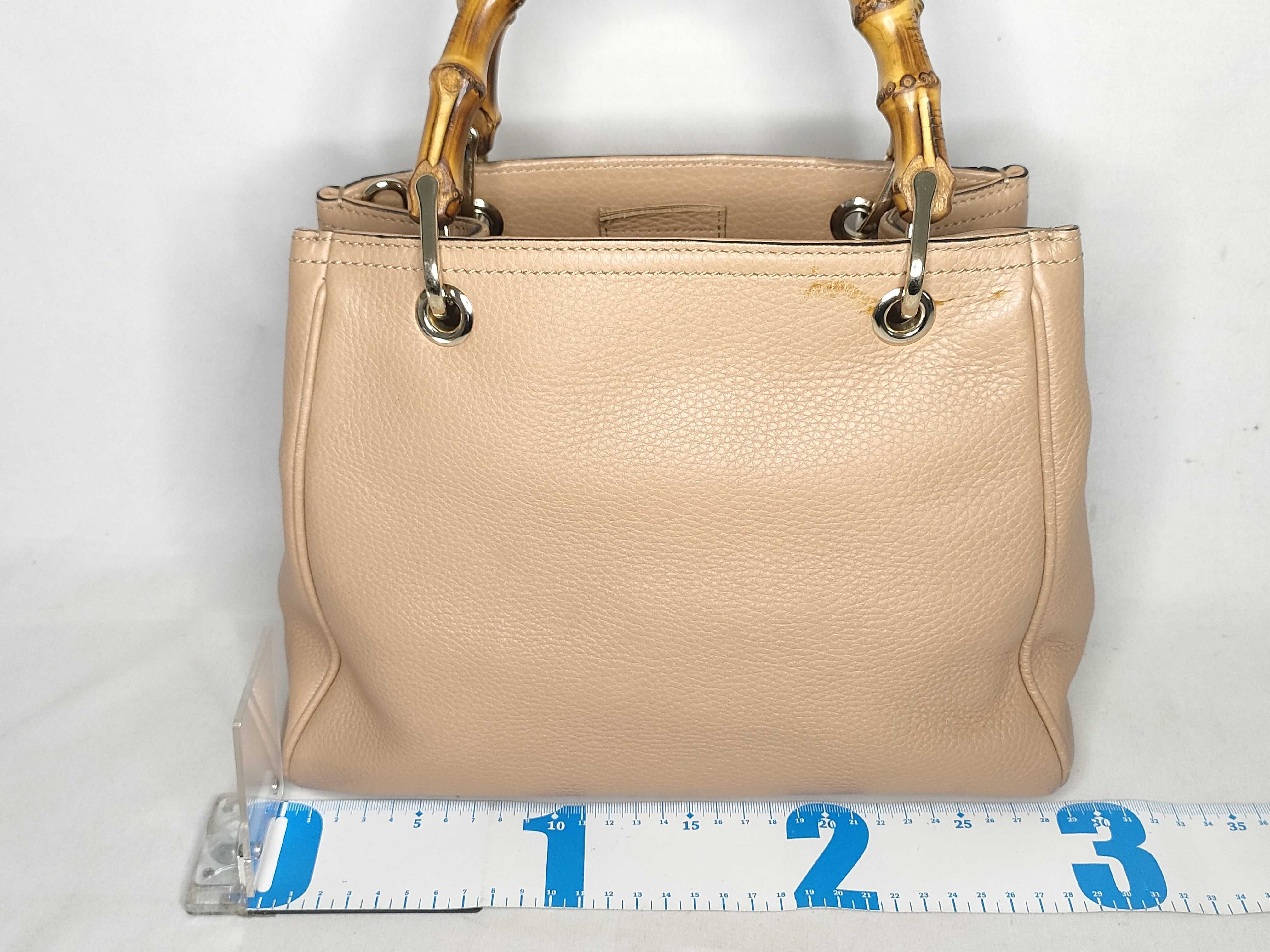 Bamboo Tote Bag, Handbag, Bamboo Leather, Pink Beige (336032) — view 2
