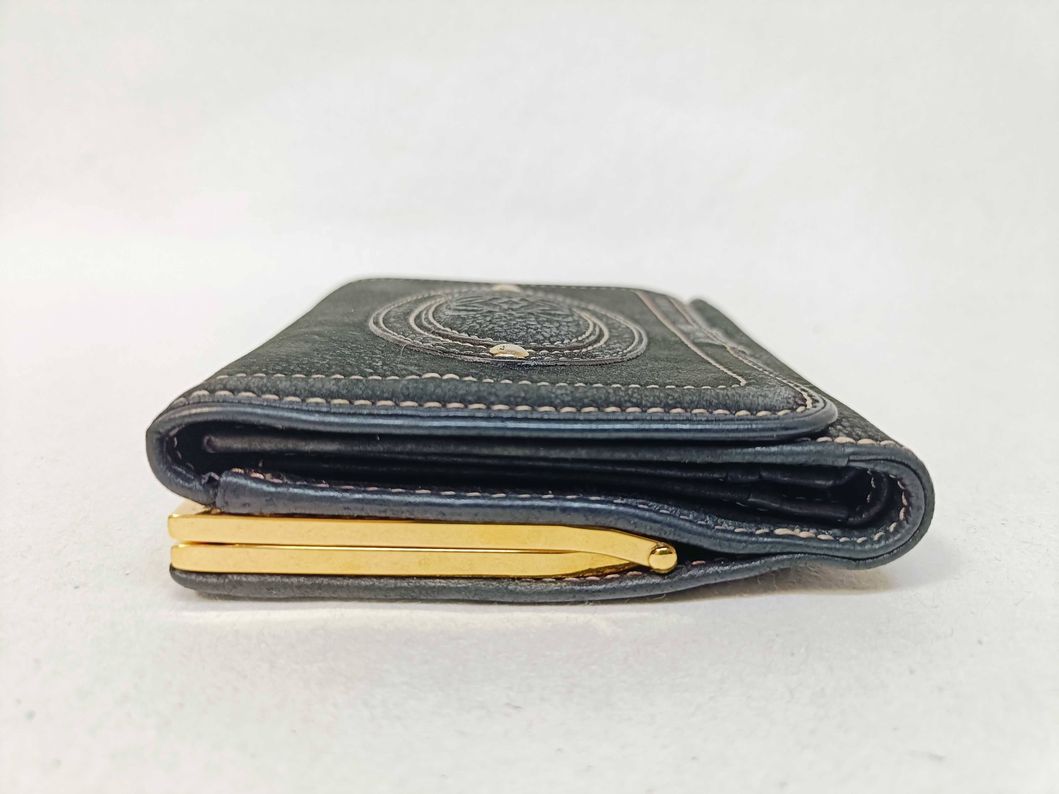 Anagram Black Leather Clasp Wallet — view 3