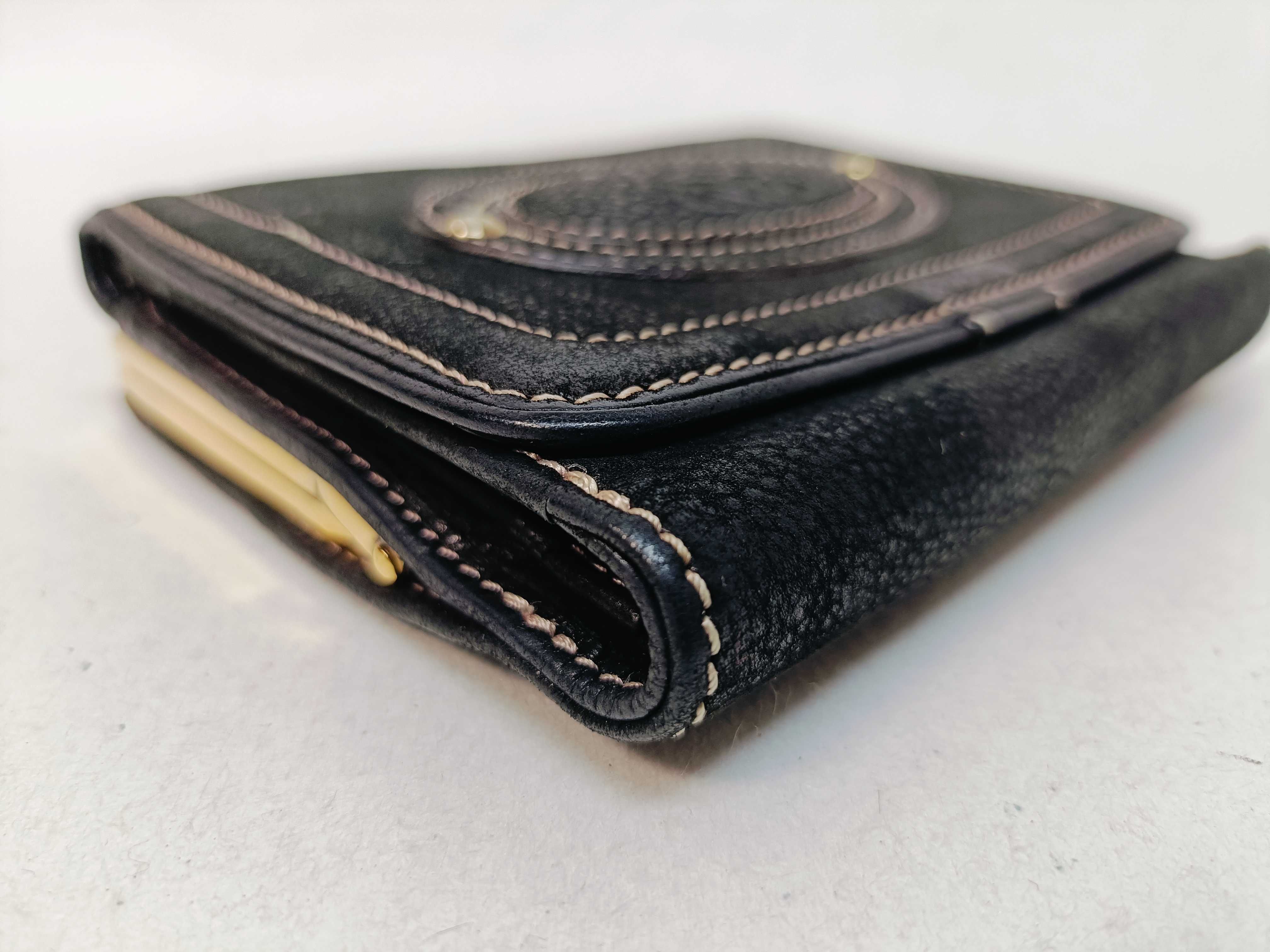 Anagram Black Leather Clasp Wallet — view 4