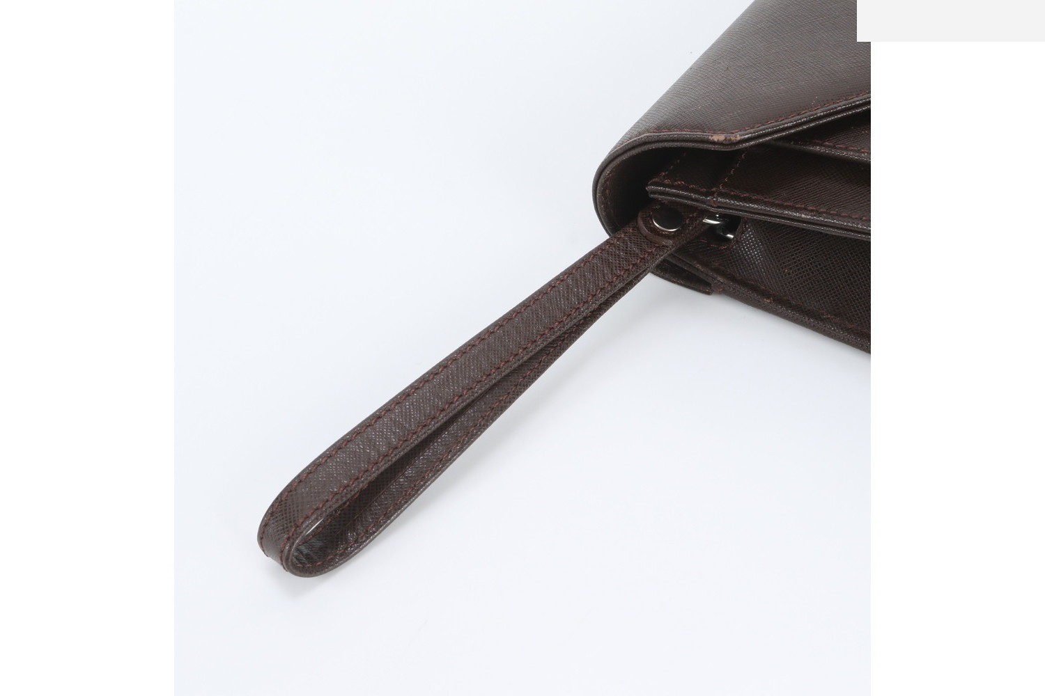 Leather second bag, clutch, pouch, for commuting, business, genuine leather — view 2