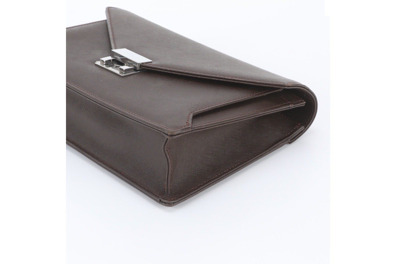 Leather second bag, clutch, pouch, for commuting, business, genuine leather — view 4