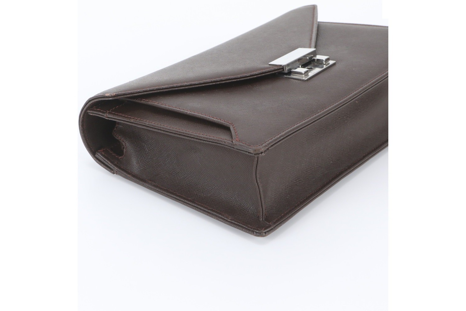 Leather second bag, clutch, pouch, for commuting, business, genuine leather — view 5