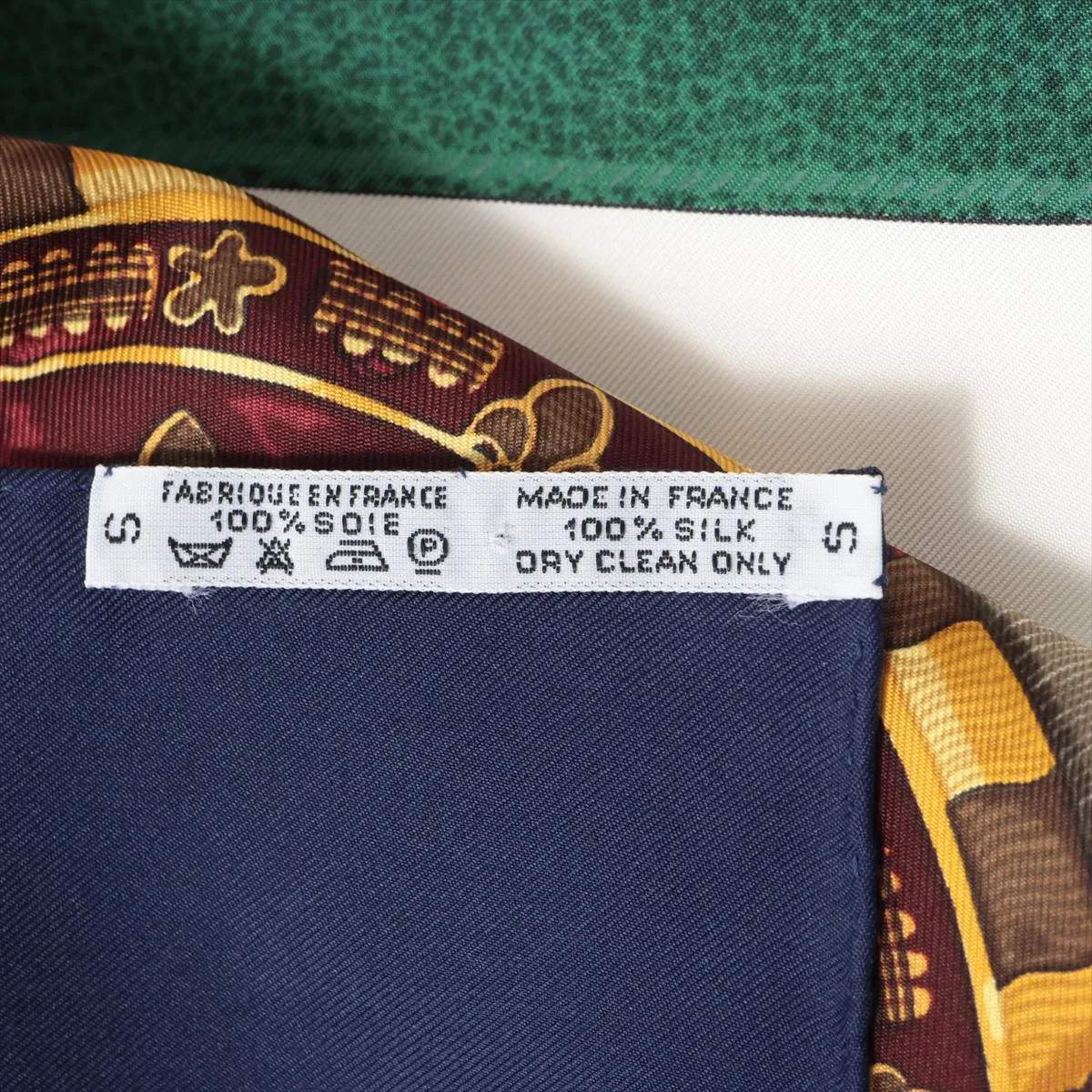 Carre 90 Memoire d'Hermes scarf, silk, navy. Shows signs of wear, — view 7