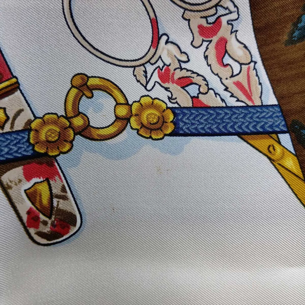 Carre 90 Memoire d'Hermes scarf, silk, navy. Shows signs of wear, — view 8