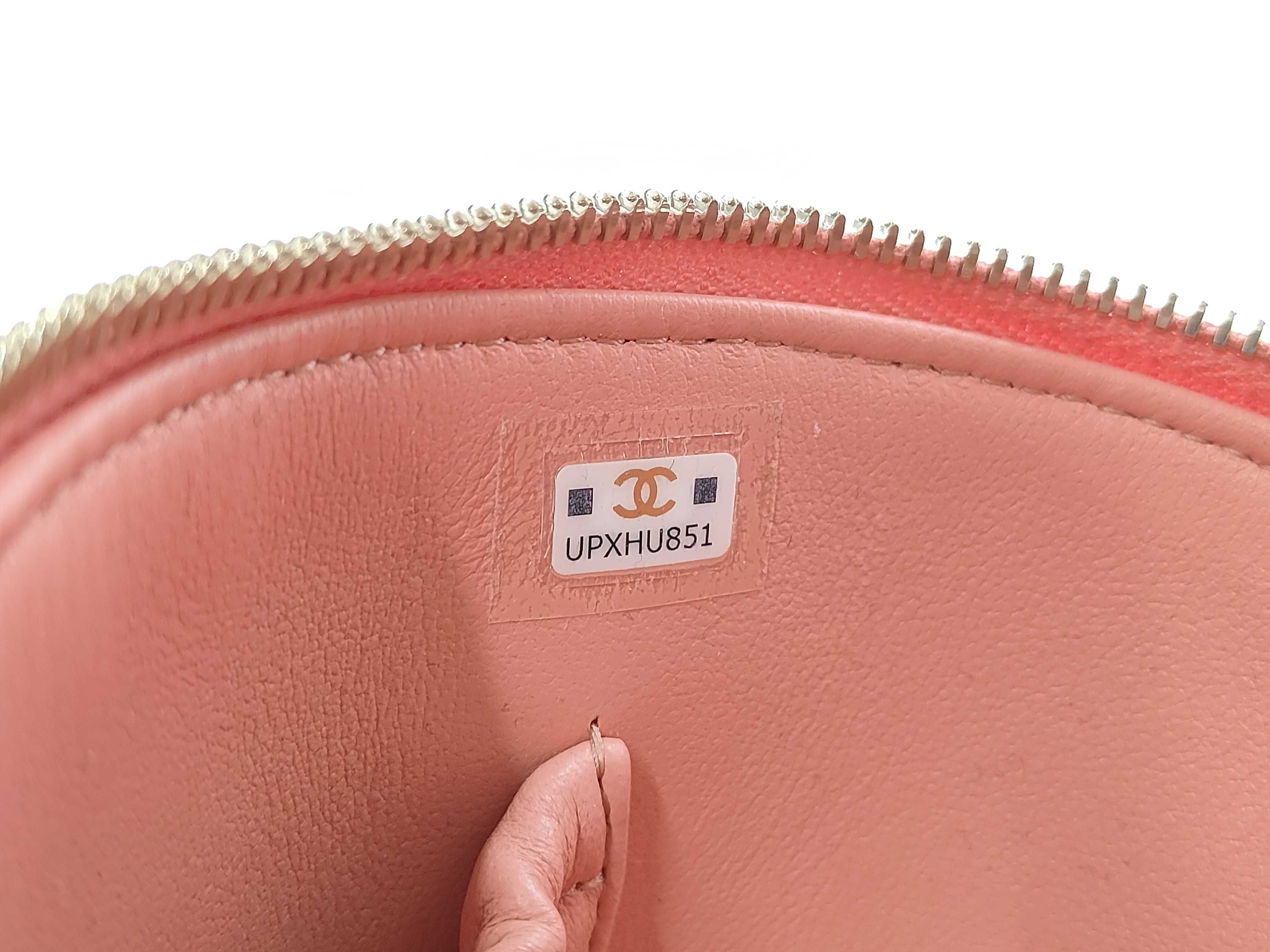 Matelassé Mini Vanity Bag, Pink Lambskin, Chain Handle, Gold Hardware, Handbag — view 12