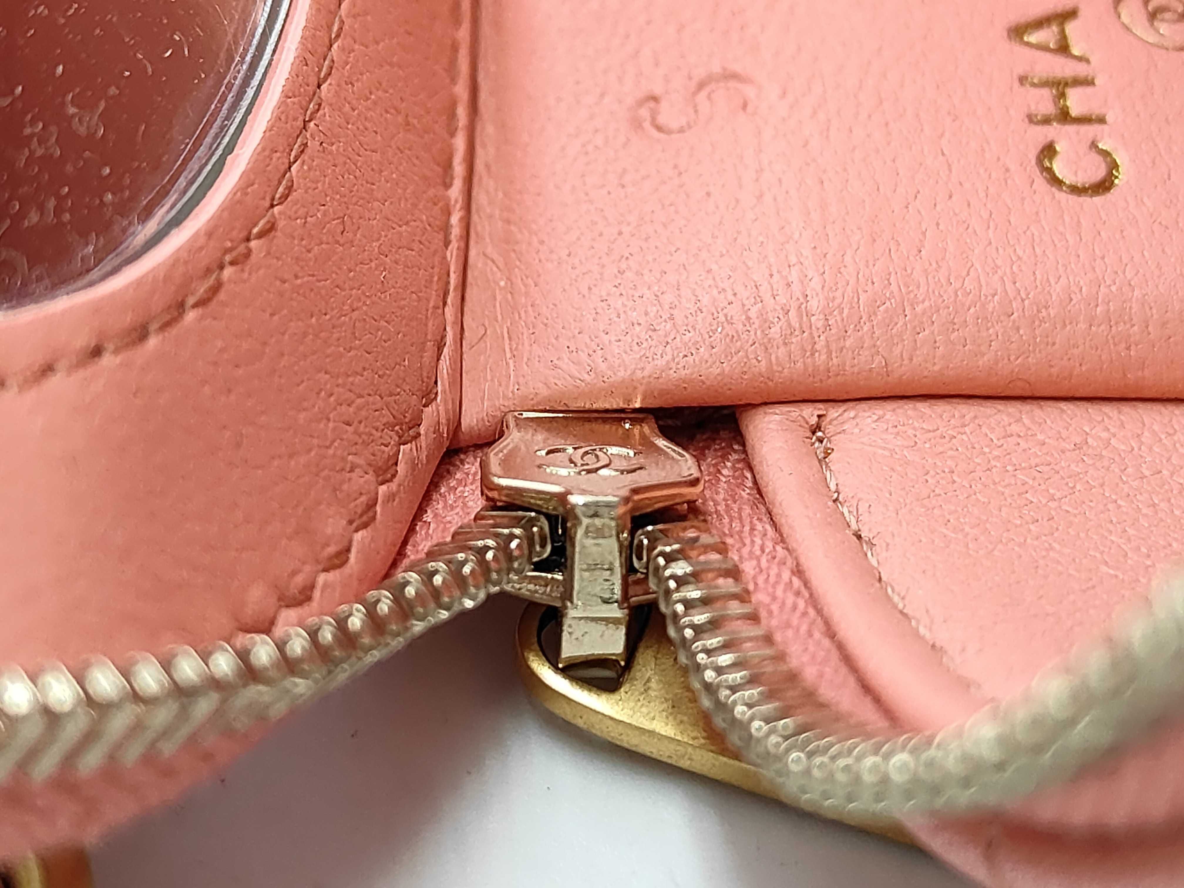 Matelassé Mini Vanity Bag, Pink Lambskin, Chain Handle, Gold Hardware, Handbag — view 8