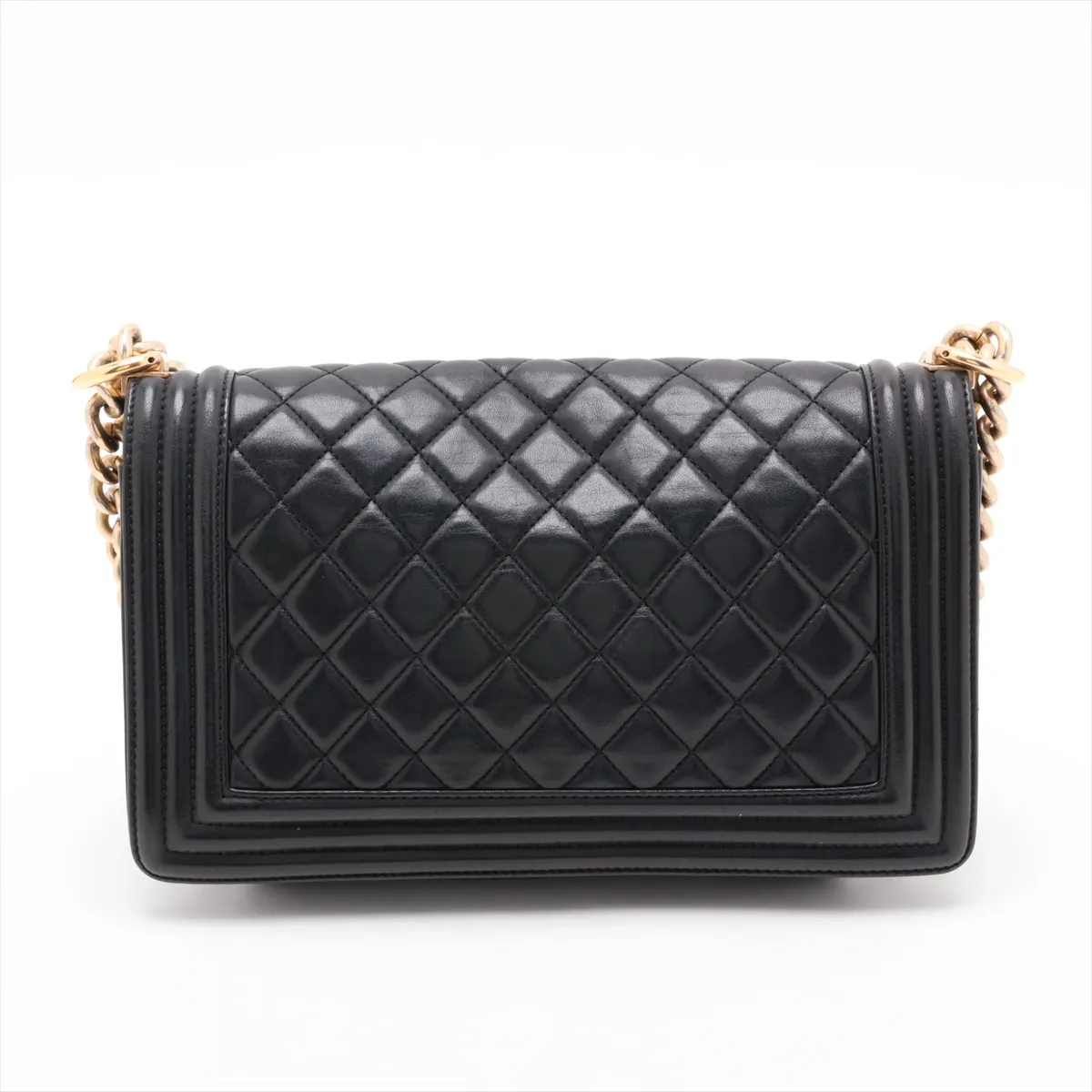 Boy Chanel 25 Lambskin Chain Shoulder Bag, Black with Gold Hardware, 24783673, Series 24, A67086 — view 2
